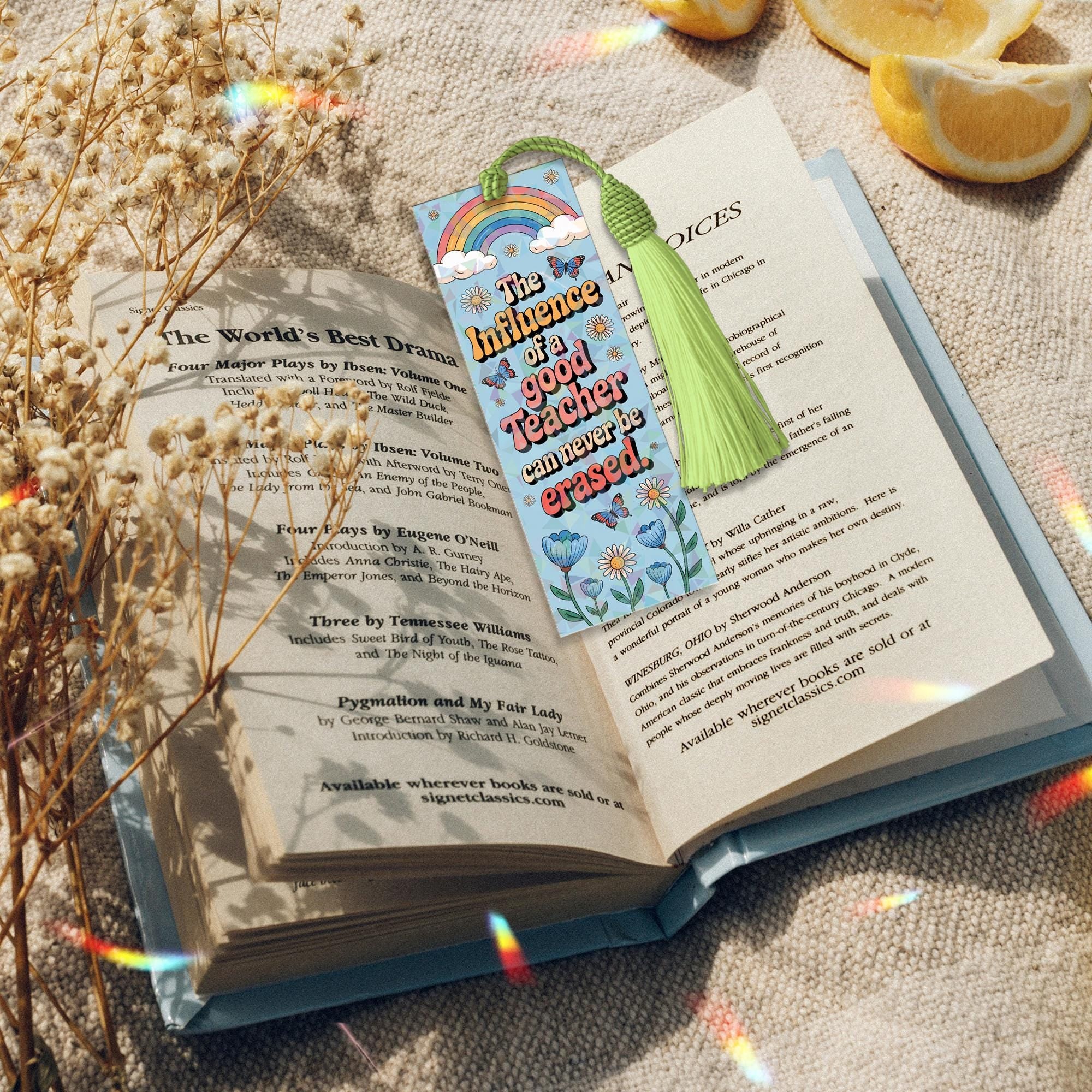 The influence of a good teacher can never be erased Hologram Bookmark, Back To School, Gift for teacher, Library Gift, Custom Teacher Gift