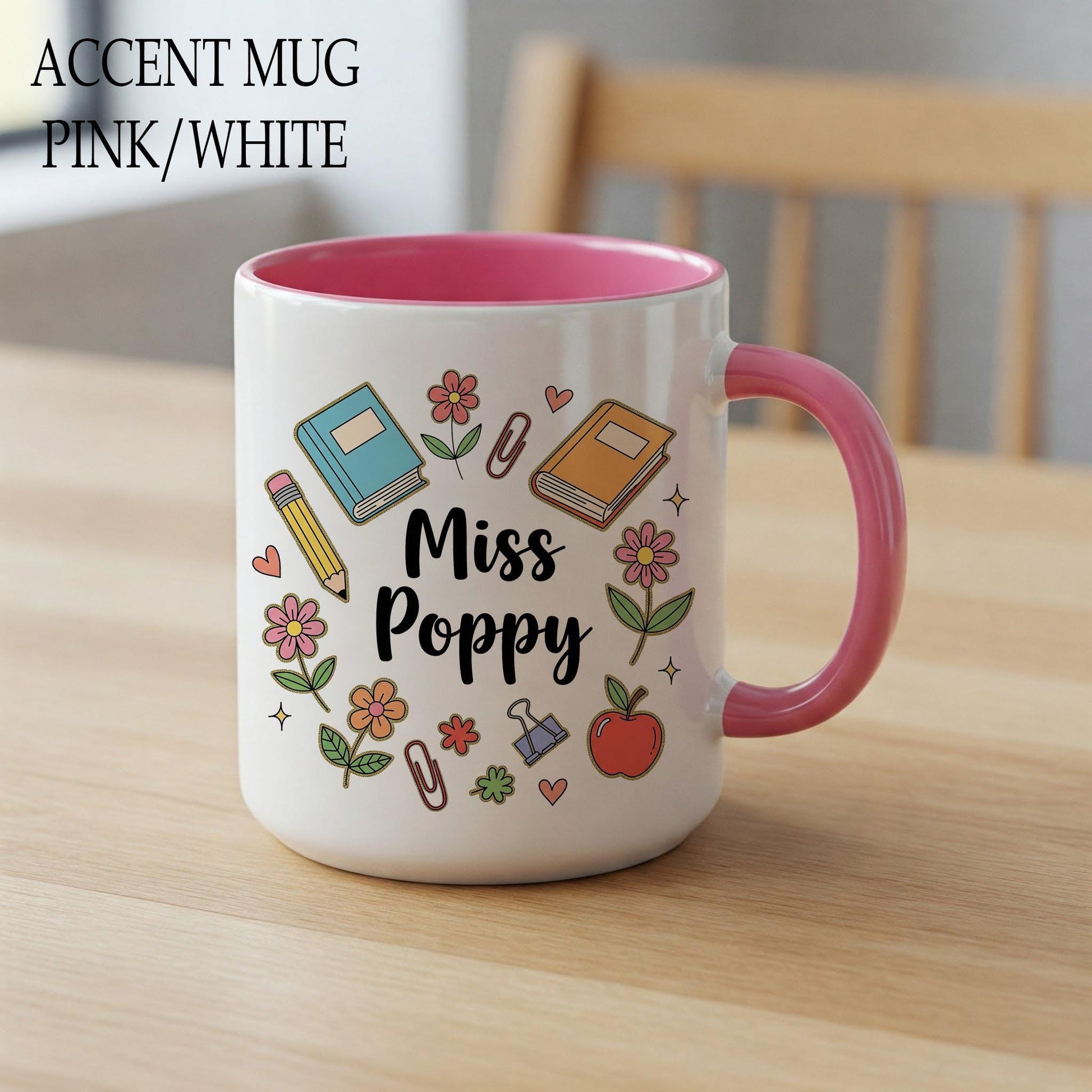 Custom Teacher Mug, Back To School Gift Mug, Teacher Gift Idea, Teacher School Supplies Gift, Teacher Name Mug, Teacher Thank You Gift