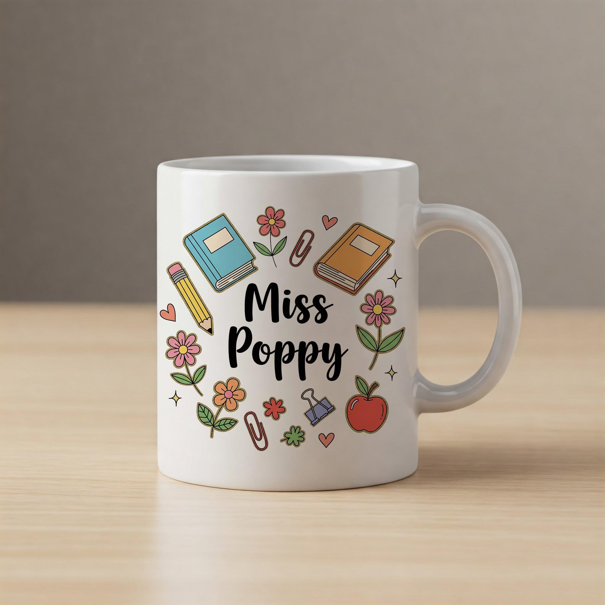 Custom Teacher Mug, Back To School Gift Mug, Teacher Gift Idea, Teacher School Supplies Gift, Teacher Name Mug, Teacher Thank You Gift