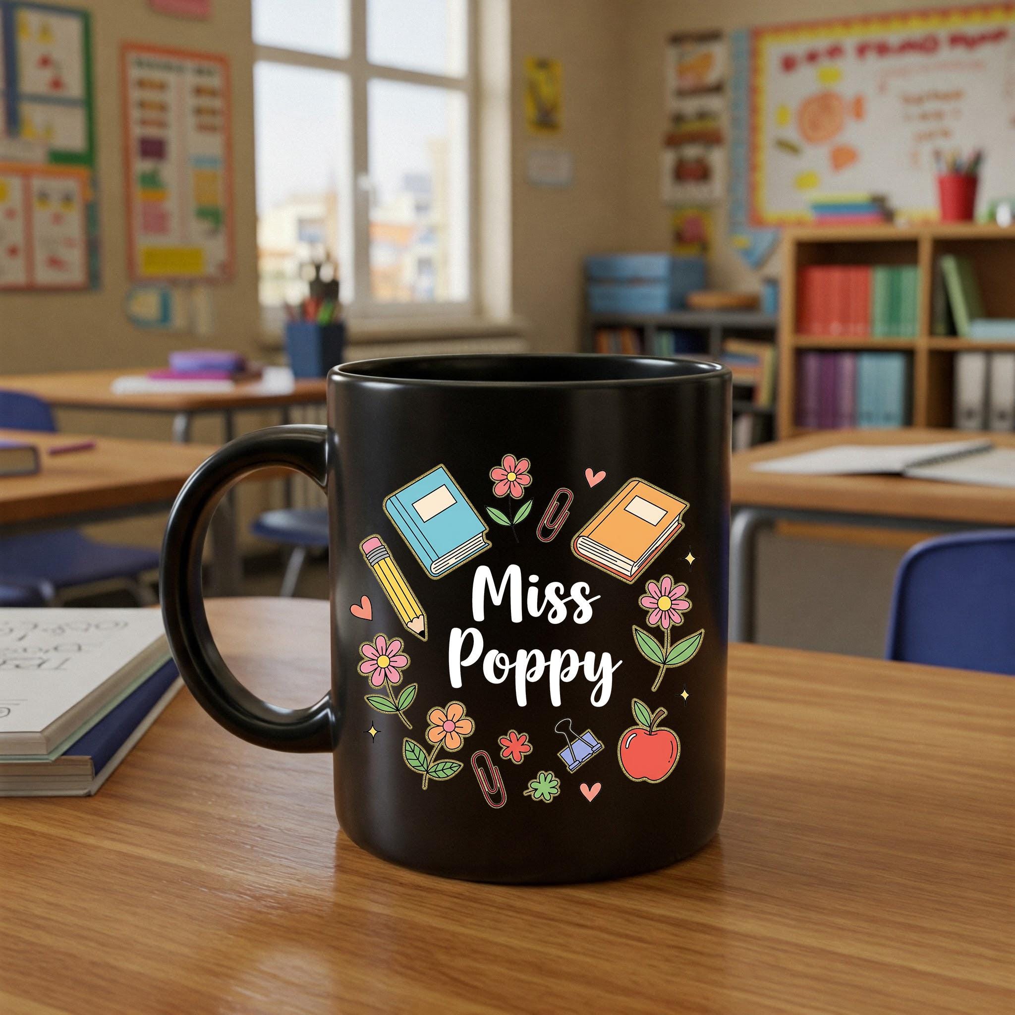 Custom Teacher Mug, Back To School Gift Mug, Teacher Gift Idea, Teacher School Supplies Gift, Teacher Name Mug, Teacher Thank You Gift
