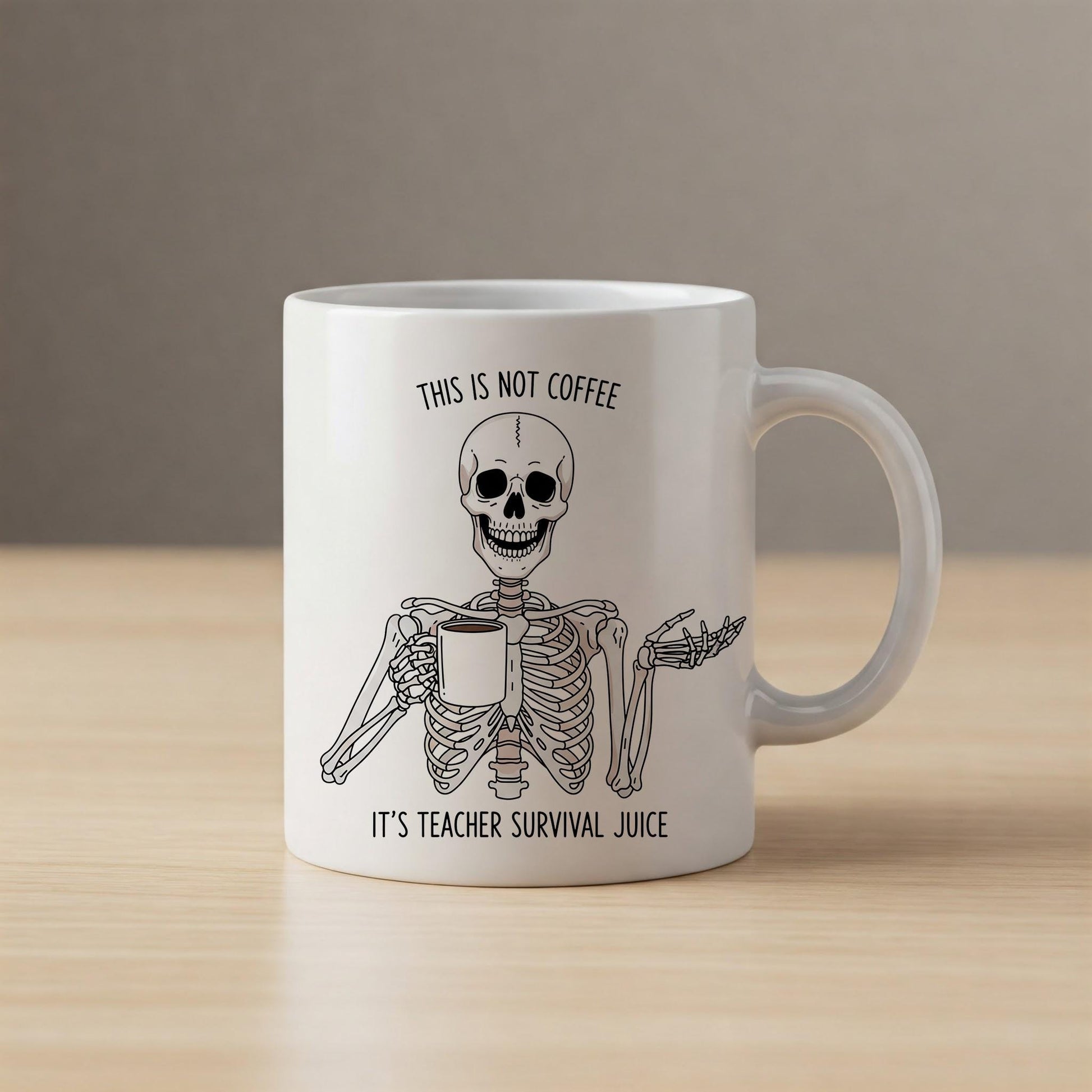 Funny Skeleton Teacher Mug, Teacher Survival Juice Mug, Funny Skeleton Mug, Teacher Gift Idea, Funny Back To School, First Day Of School Mug