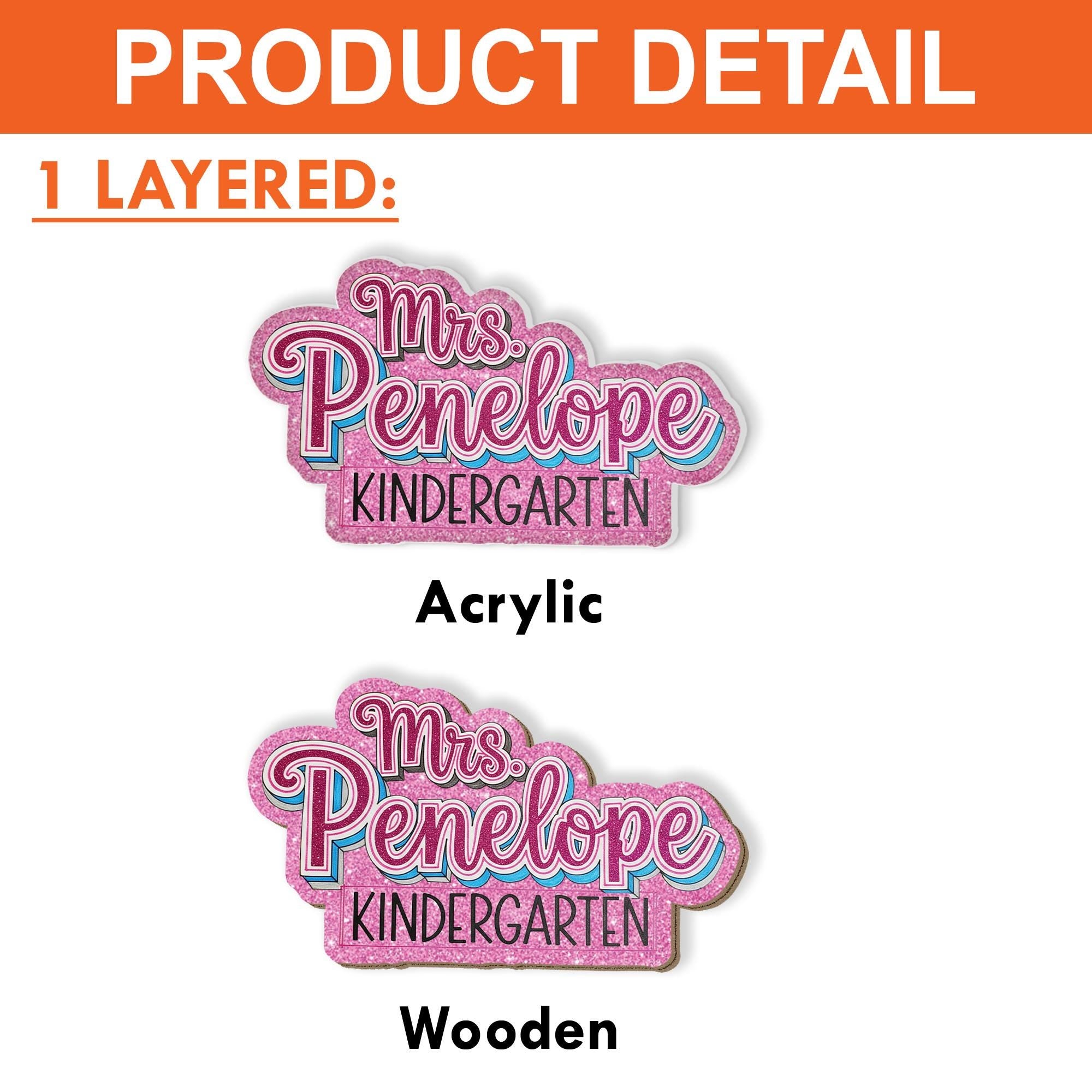 Custom Teacher Name Tag, Glitter Magnetic Badge, Personalized Classroom Name Tag, Kindergarten Teacher Gift, Teacher Gift Tag