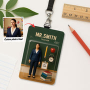 Personalized Teacher Badge Holder, Cute Floral Teacher ID Lanyard, Custom Name Tag, Back to School Gift, Teacher Accessories