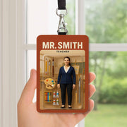 Personalized Art Teacher Badge Holder, Custom Name ID Tag with Paint Palette Design, Back to School Gift for Creative Educators