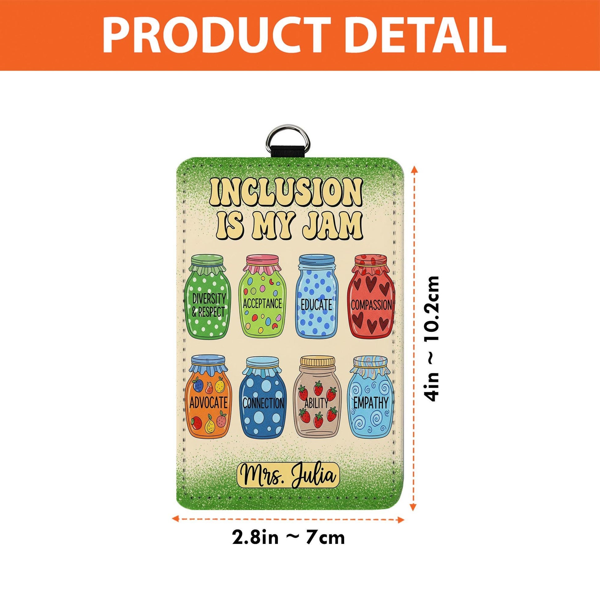 Personalized Teacher Badge Holder, Inclusion Is My Jam Lanyard, Custom Name ID Tag, Back to School Gift, Educator Appreciation