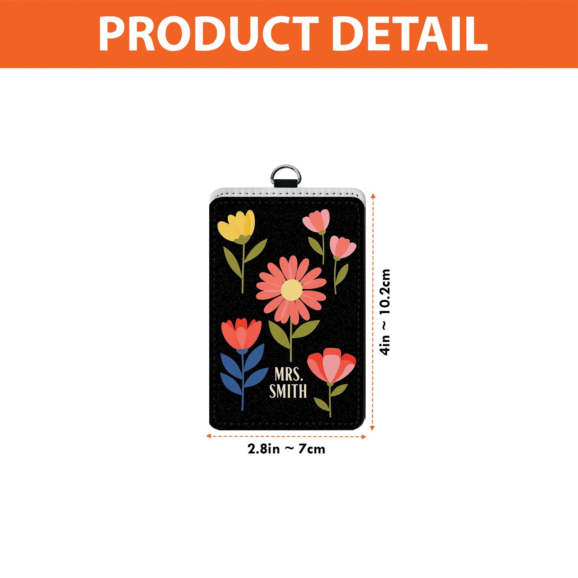 Personalized Teacher Badge Holder, Groovy Floral Custom ID Tag for Teachers, Cute Lanyard Name Badge, Teacher Gift ,for Educators