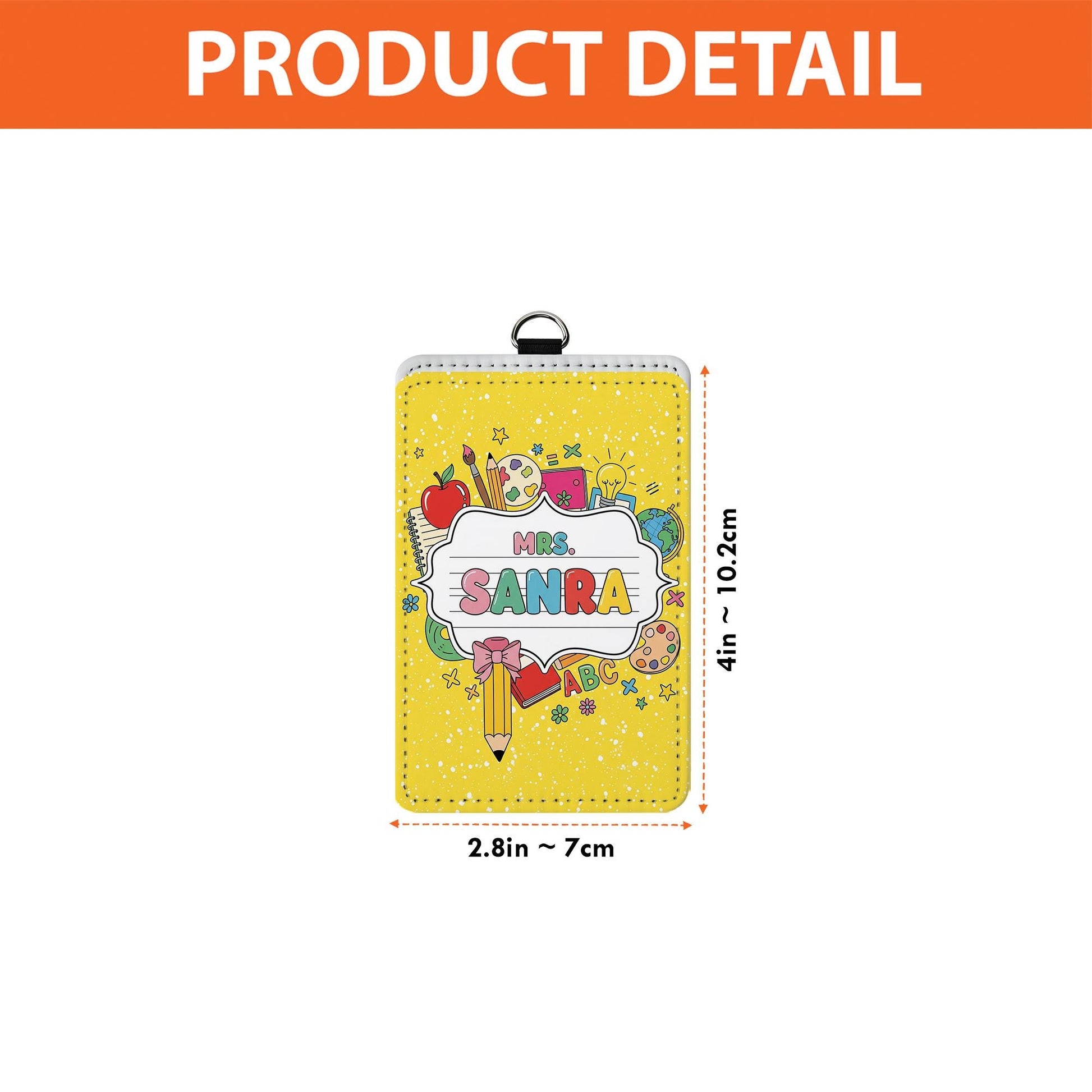 Teacher ID Badge Holder, Custom Name Tag for Teachers, Cute School Lanyard, Back to School Gift, Classroom Accessories, Yellow ID Tag