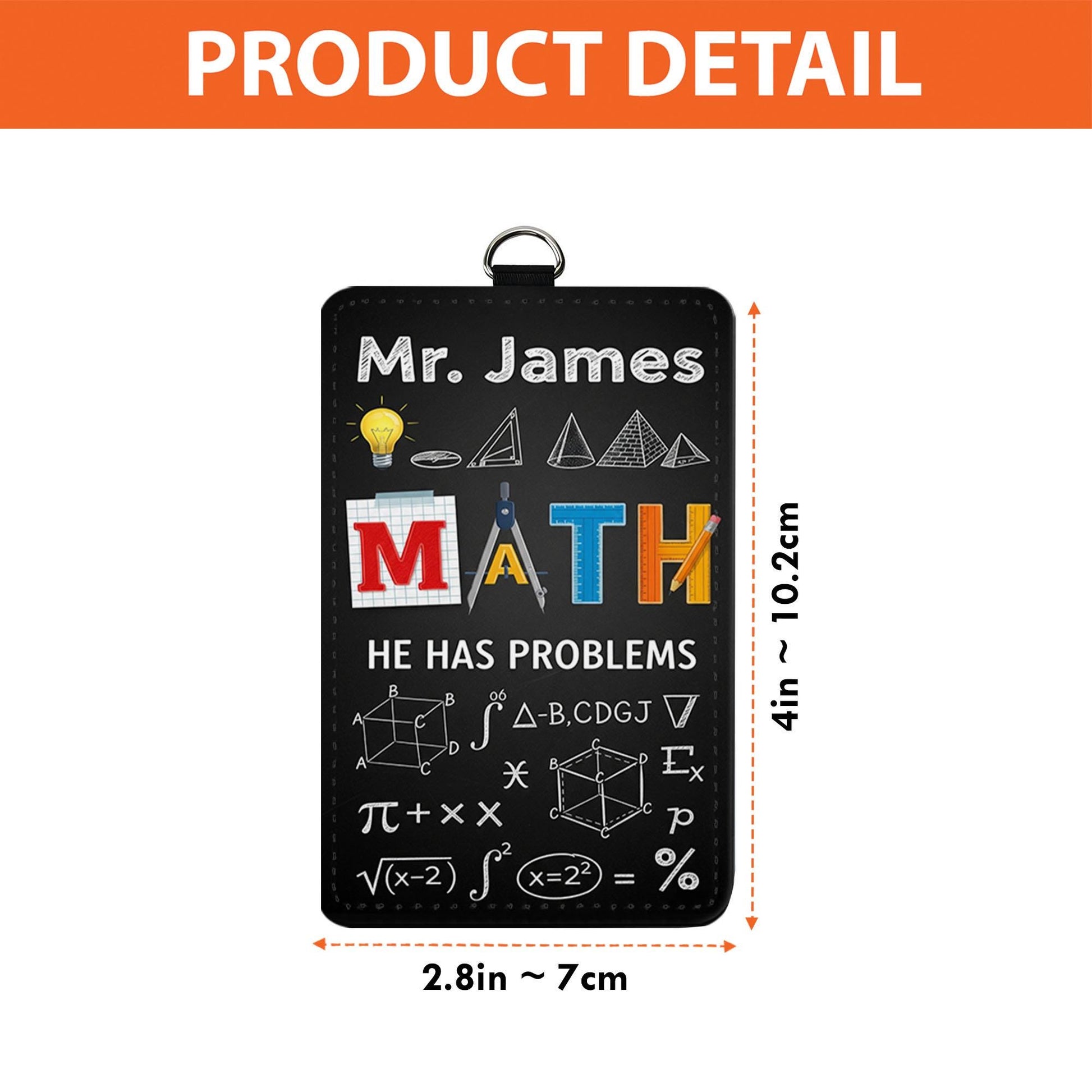 Personalized Math Teacher Badge Holder, Custom ID Card, Math Formulas Lanyard, STEM Educator Gift, Back to School