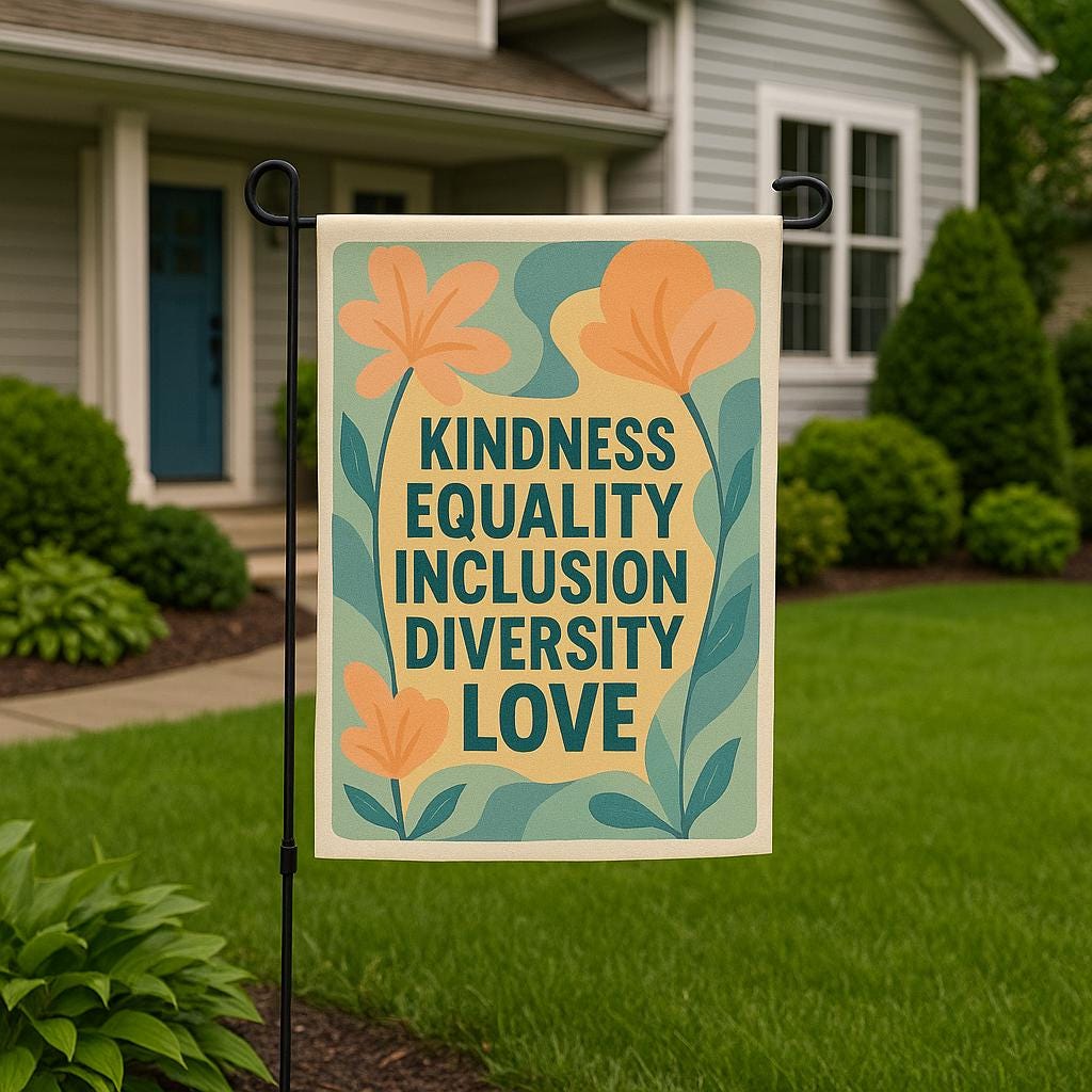 Kindness Equality Inclusion Garden Flag, Diversity Love Yard Sign, Colorful Outdoor Decor, Inspirational Pride Flag for Lawn or Porch