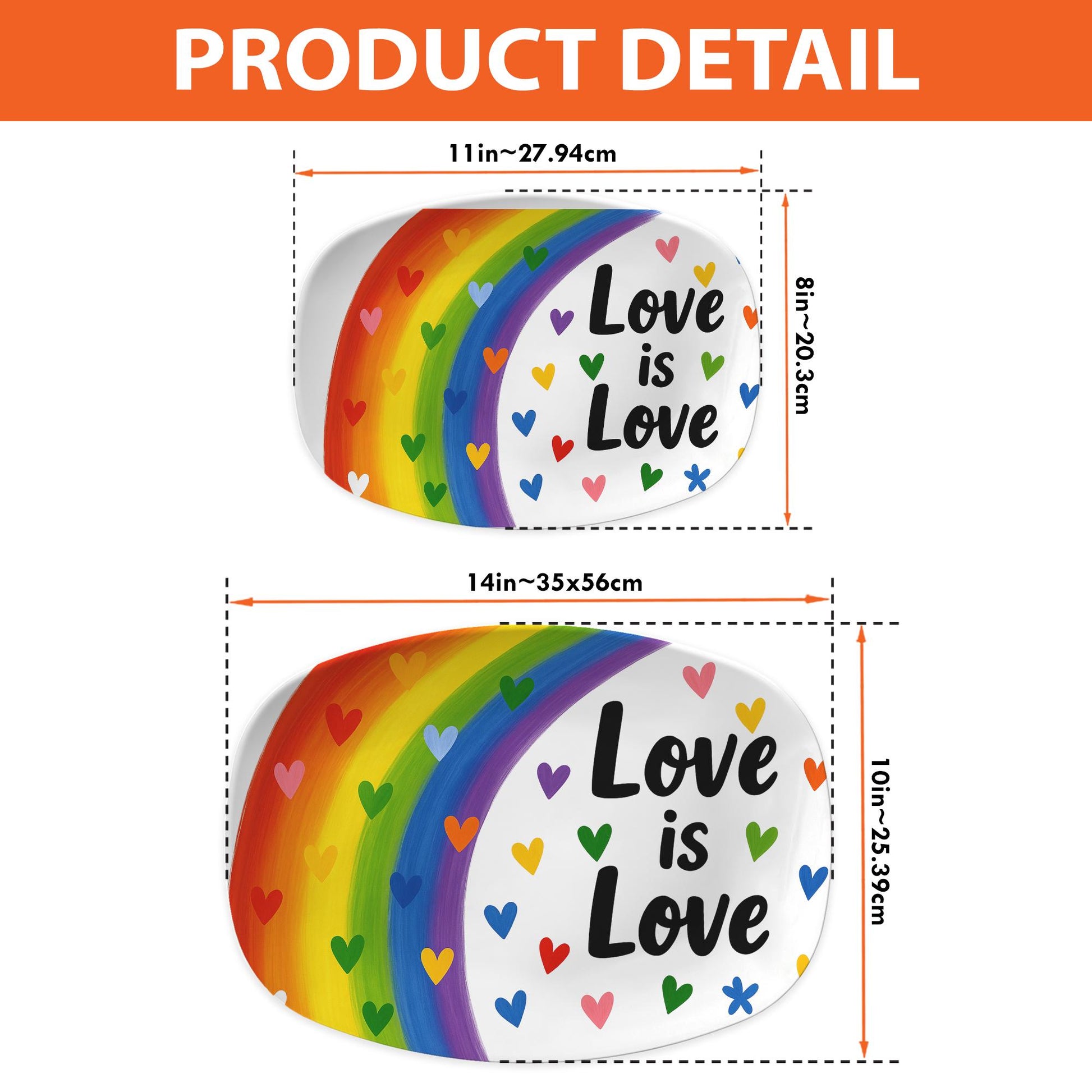Love is Love Rainbow Platter – Colorful LGBT Pride Serving Tray, Equality Kitchen Decor, LGBTQ+ Gift, Gay Pride Party Plate