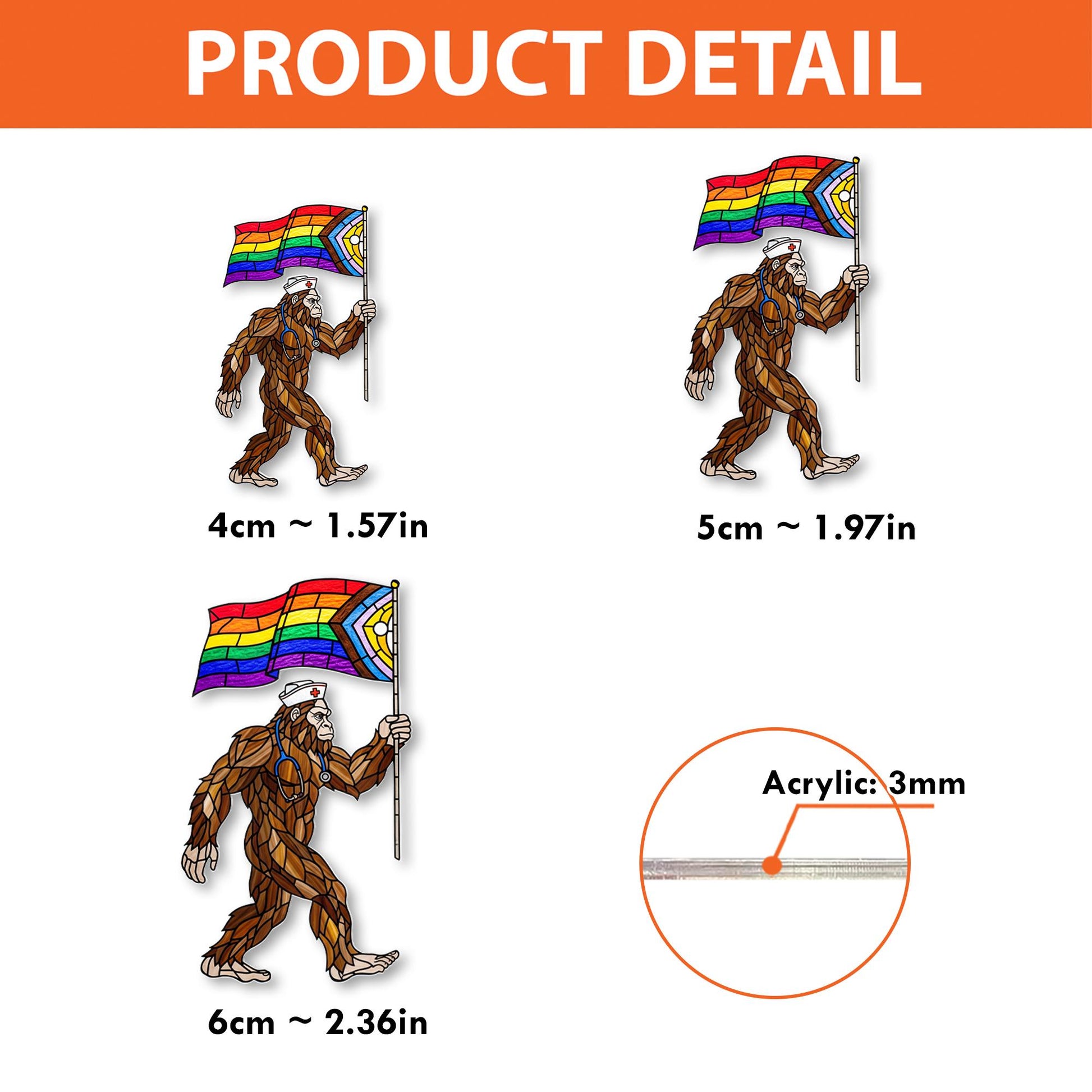 Bigfoot Pride Badge Reel, LGBTQ Nurse ID Holder, Retractable Badge Reel, Rainbow Flag Bigfoot Clip, Healthcare Worker ,Bigfoot Nurse Clip