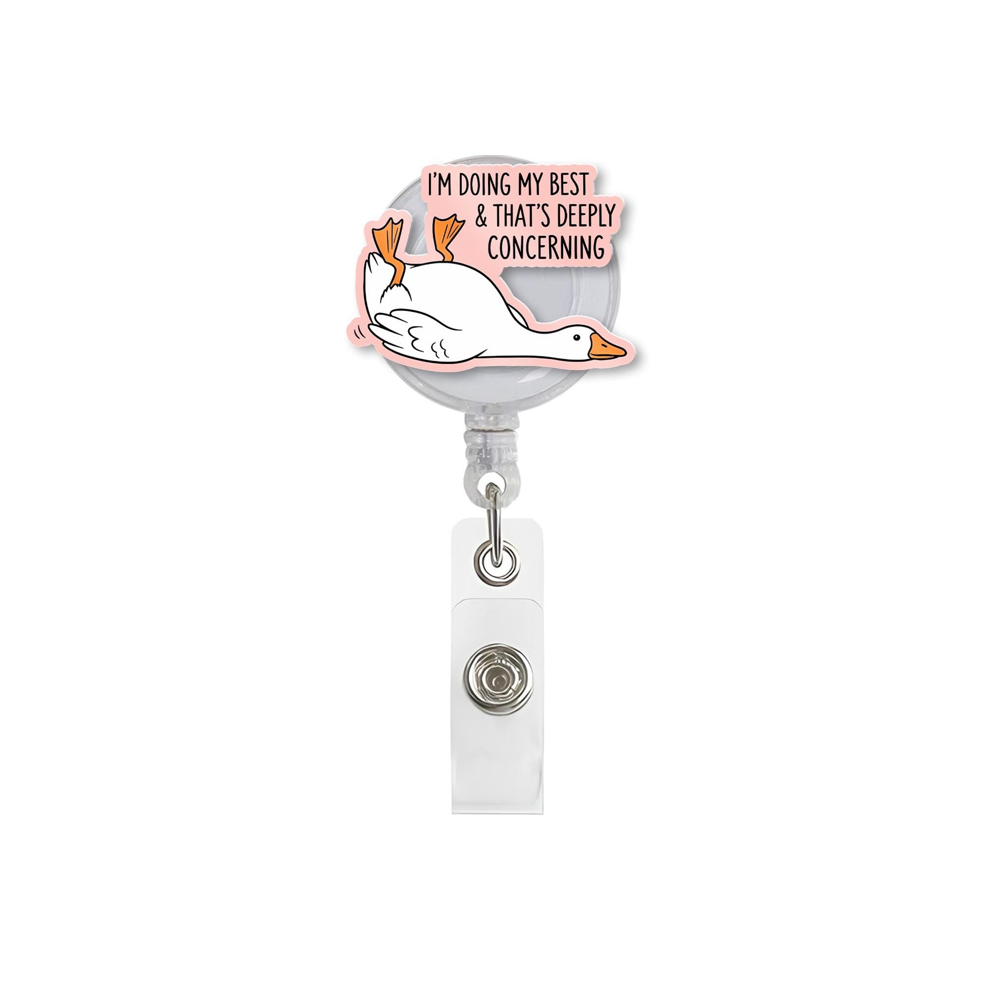 Funny Goose Badge Reel, I'm Doing My Best ID Holder, Cute Nurse Badge Clip, Sarcastic Badge Reel, Work Humor Accessory
