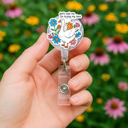 Cute Goose Badge Reel, Don’t Rush Me I'm Trying My Best ID Holder, Funny Nurse Clip, Floral Animal Badge, Work Humor Gift, RN Id Holder