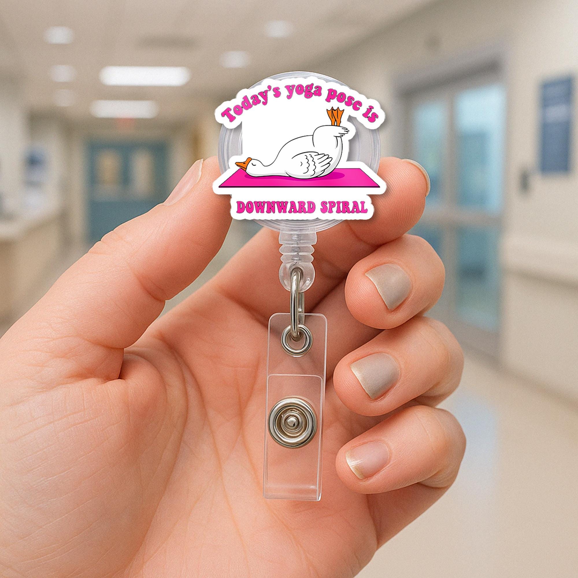 Funny Anxiety Goose Badge Reel, Funny Mental  Health ID Holder, Cute Nurse Badge Clip, Sarcastic Gift, Office Humor, Funny Anxiety Clip