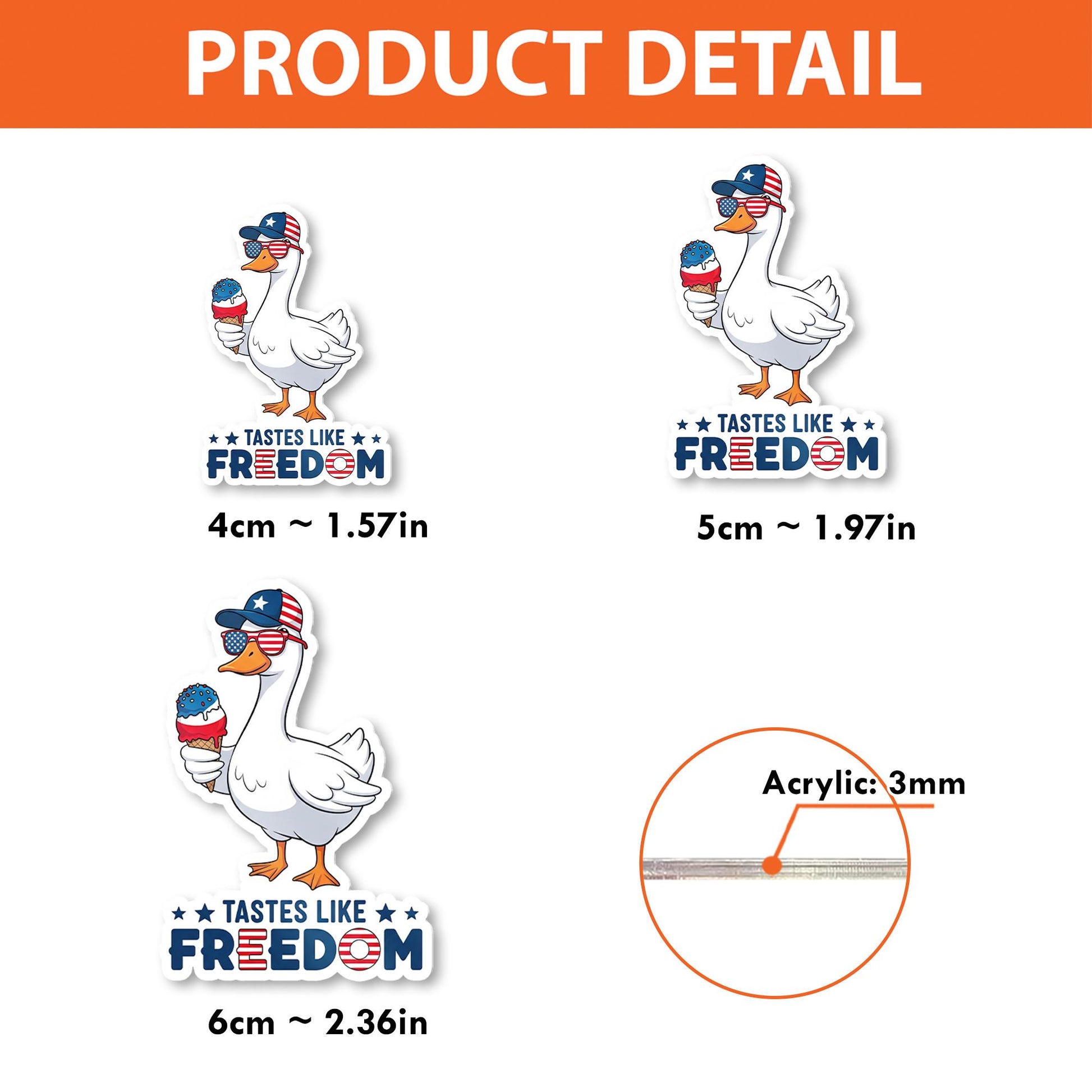 Tastes Like Freedom Badge Reel – Funny Patriotic Goose ID Clip – 4th of July Retractable Badge Holder – USA Nurse or Teacher Gift