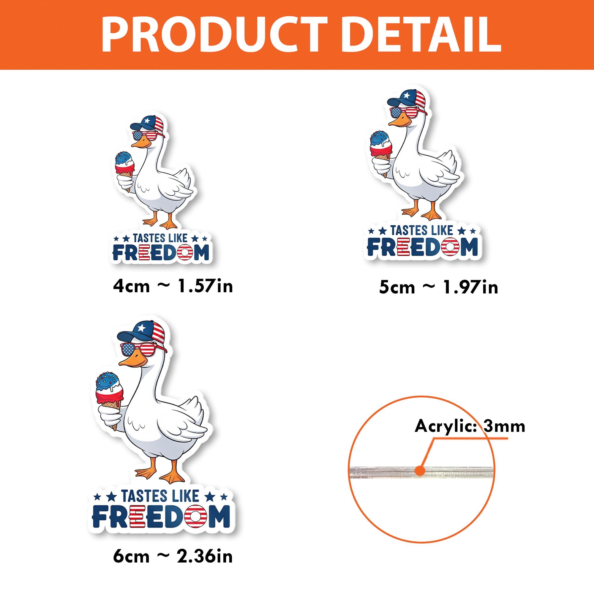 Tastes Like Freedom Badge Reel – Funny Patriotic Goose ID Clip – 4th of July Retractable Badge Holder – USA Nurse or Teacher Gift