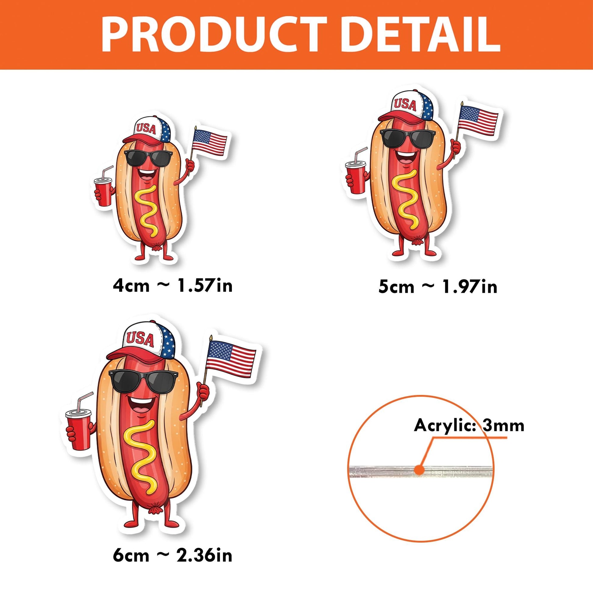 Patriotic Hot Dog Badge Reel – Funny 4th of July ID Clip – Summer BBQ USA Nurse Gift – Retractable Badge Holder with Flag