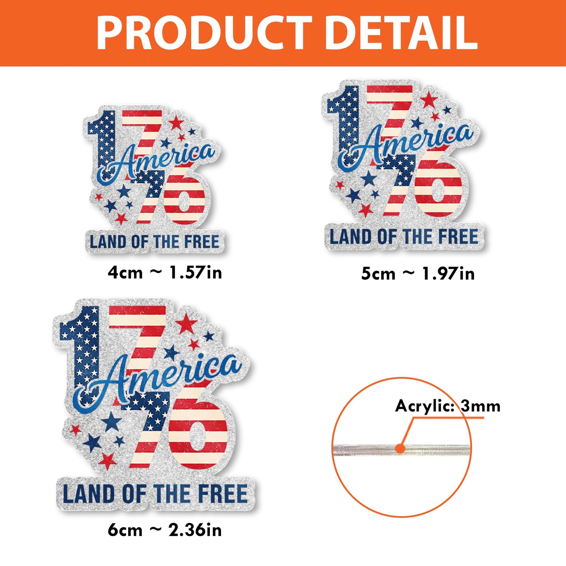 1776 Land of the Free Badge Reel – Patriotic USA ID Holder – 4th of July Retractable Clip – Red White Blue Nurse Badge Accessory