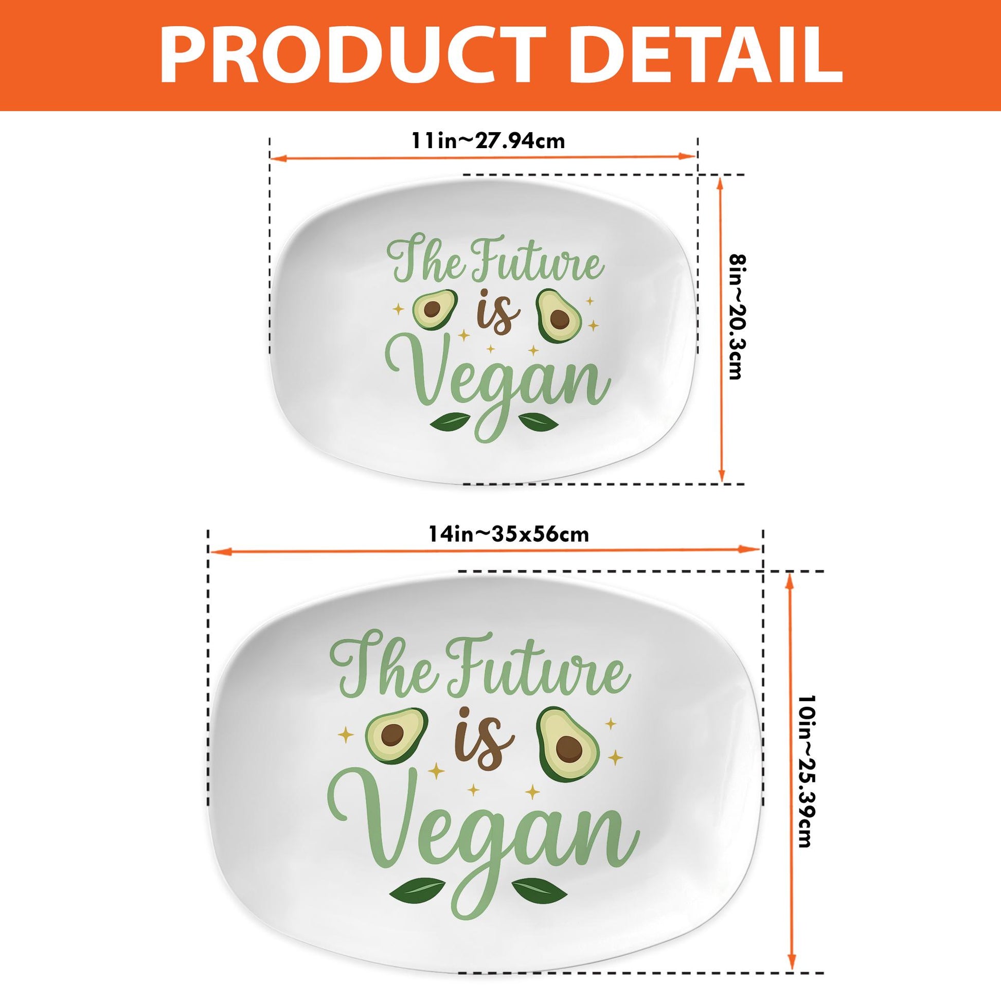 The Future is Vegan Platter – Avocado Vegan Serving Tray – Eco Friendly Kitchen Gift – Plant Based Hostess Dish – Sustainable Tableware