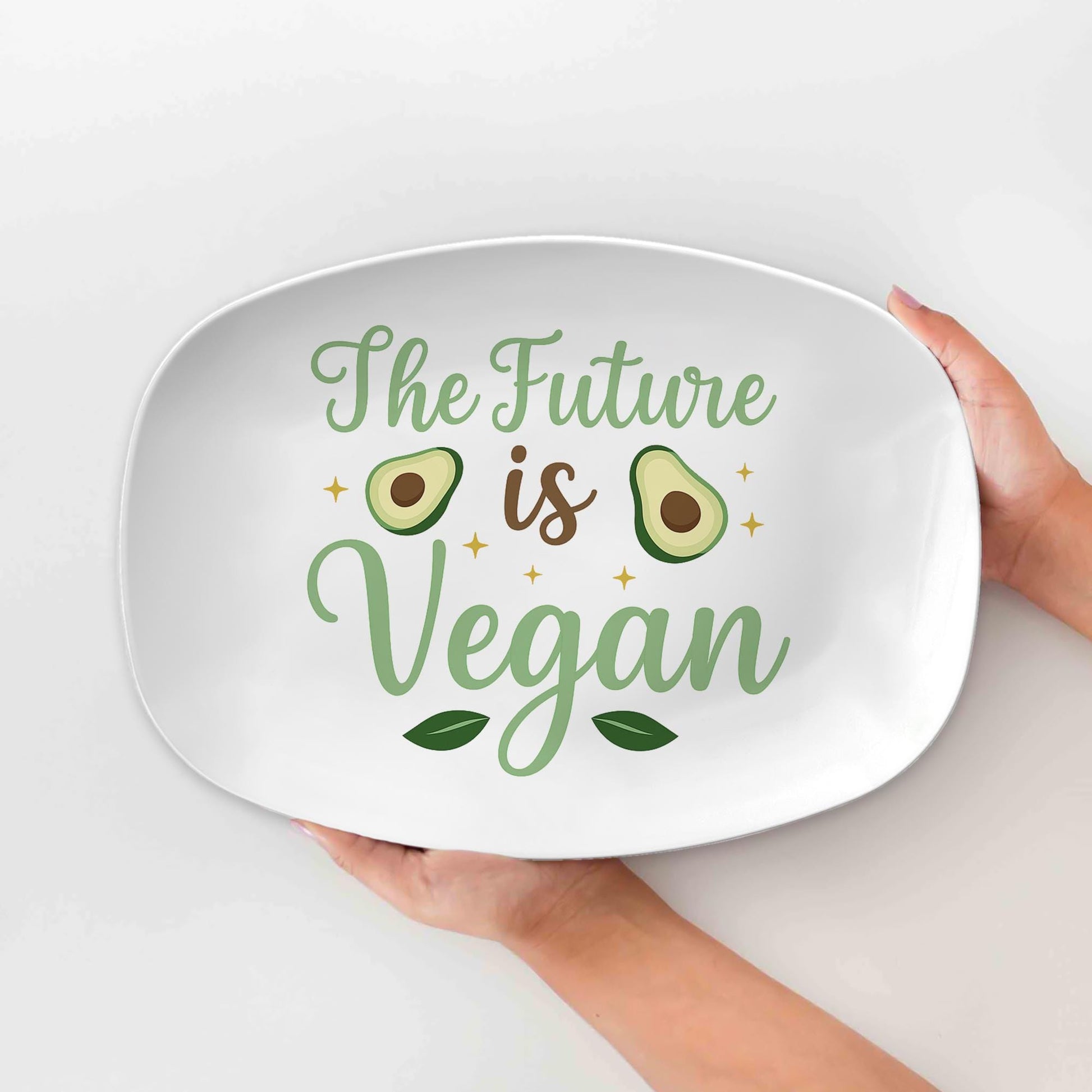 The Future is Vegan Platter – Avocado Vegan Serving Tray – Eco Friendly Kitchen Gift – Plant Based Hostess Dish – Sustainable Tableware