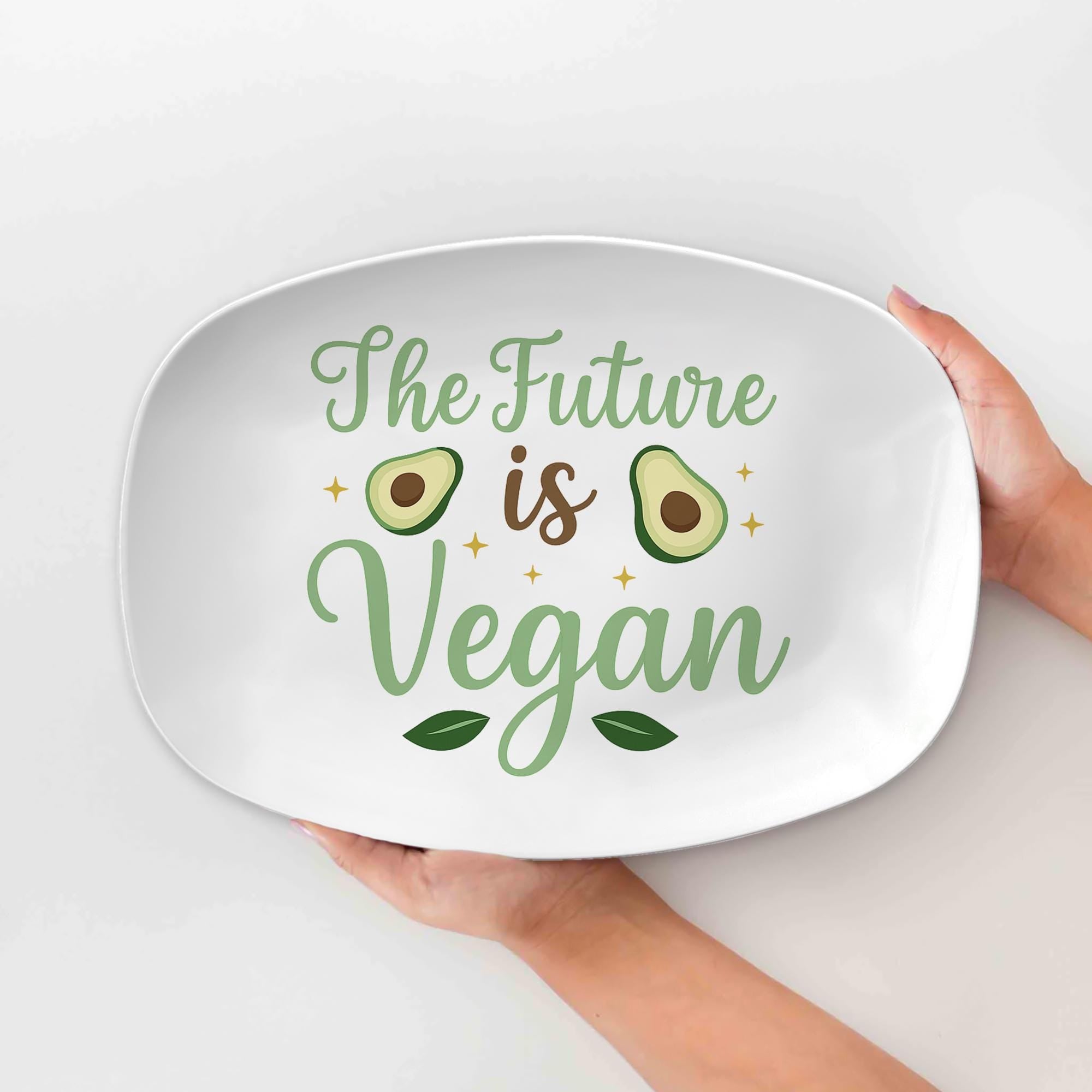 The Future is Vegan Platter – Avocado Vegan Serving Tray – Eco Friendly Kitchen Gift – Plant Based Hostess Dish – Sustainable Tableware