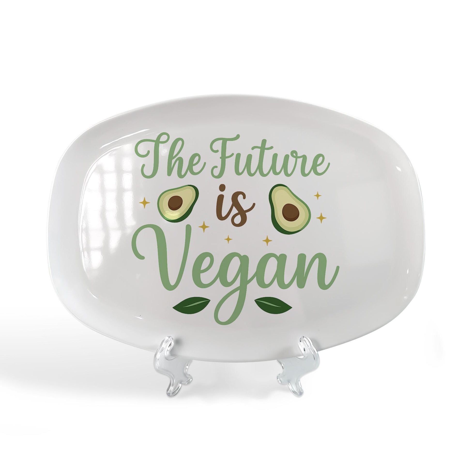The Future is Vegan Platter – Avocado Vegan Serving Tray – Eco Friendly Kitchen Gift – Plant Based Hostess Dish – Sustainable Tableware