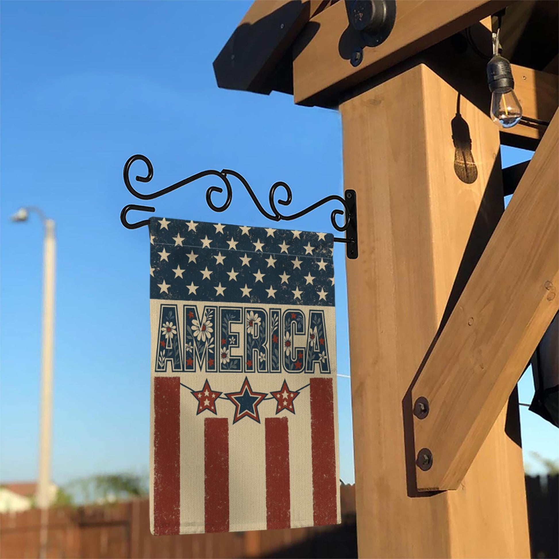 Patriotic Garden Flag – Rustic Americana Yard Decor with Stars and Stripes, 4th of July Outdoor Flag, Vintage America Banner