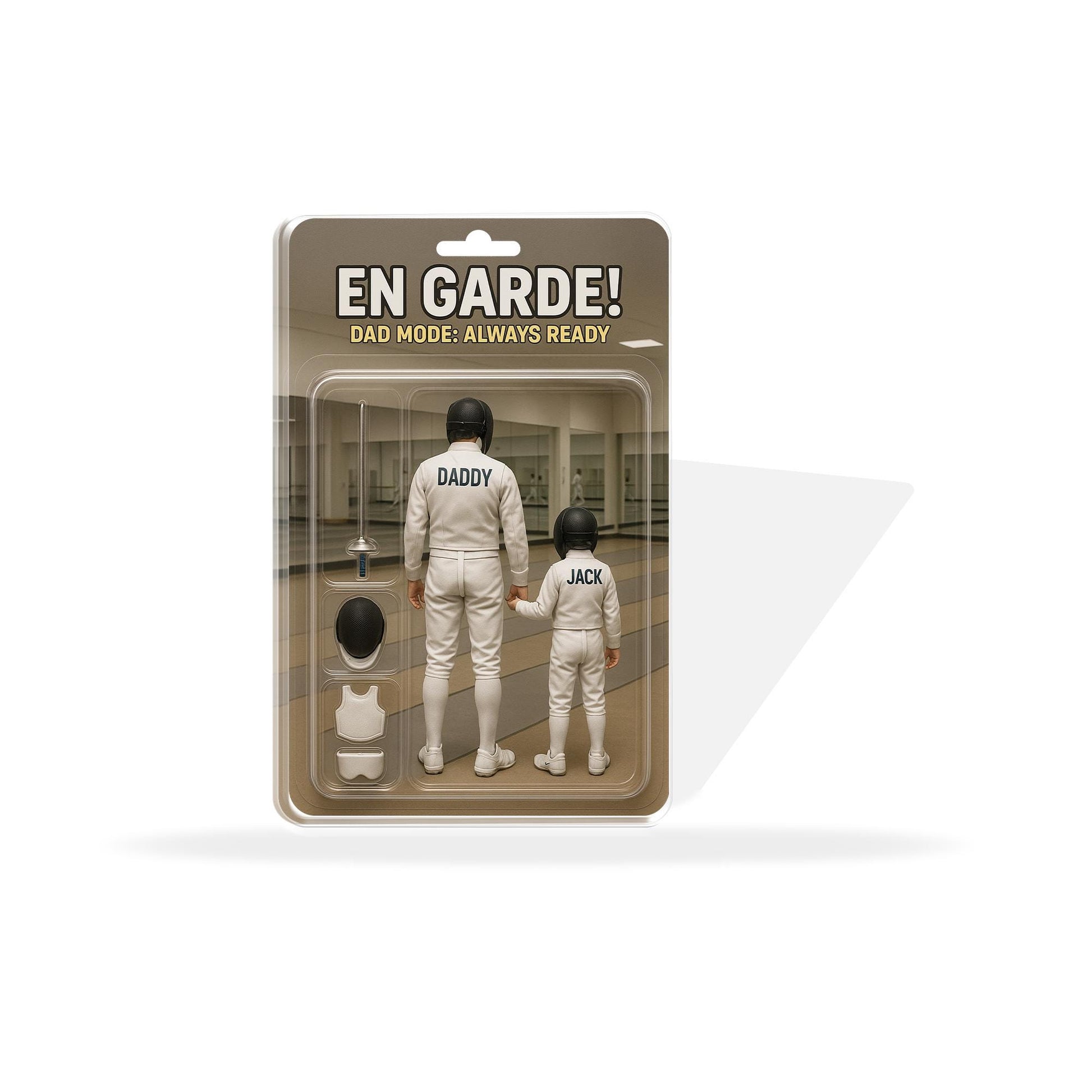 Personalized Fencing No. 1 Dad Grandpa Man & Kids Acrylic Block Plaque, Father's Day Gift for Fencing Dad, Husband Gifts, Dad Keepsake Gift
