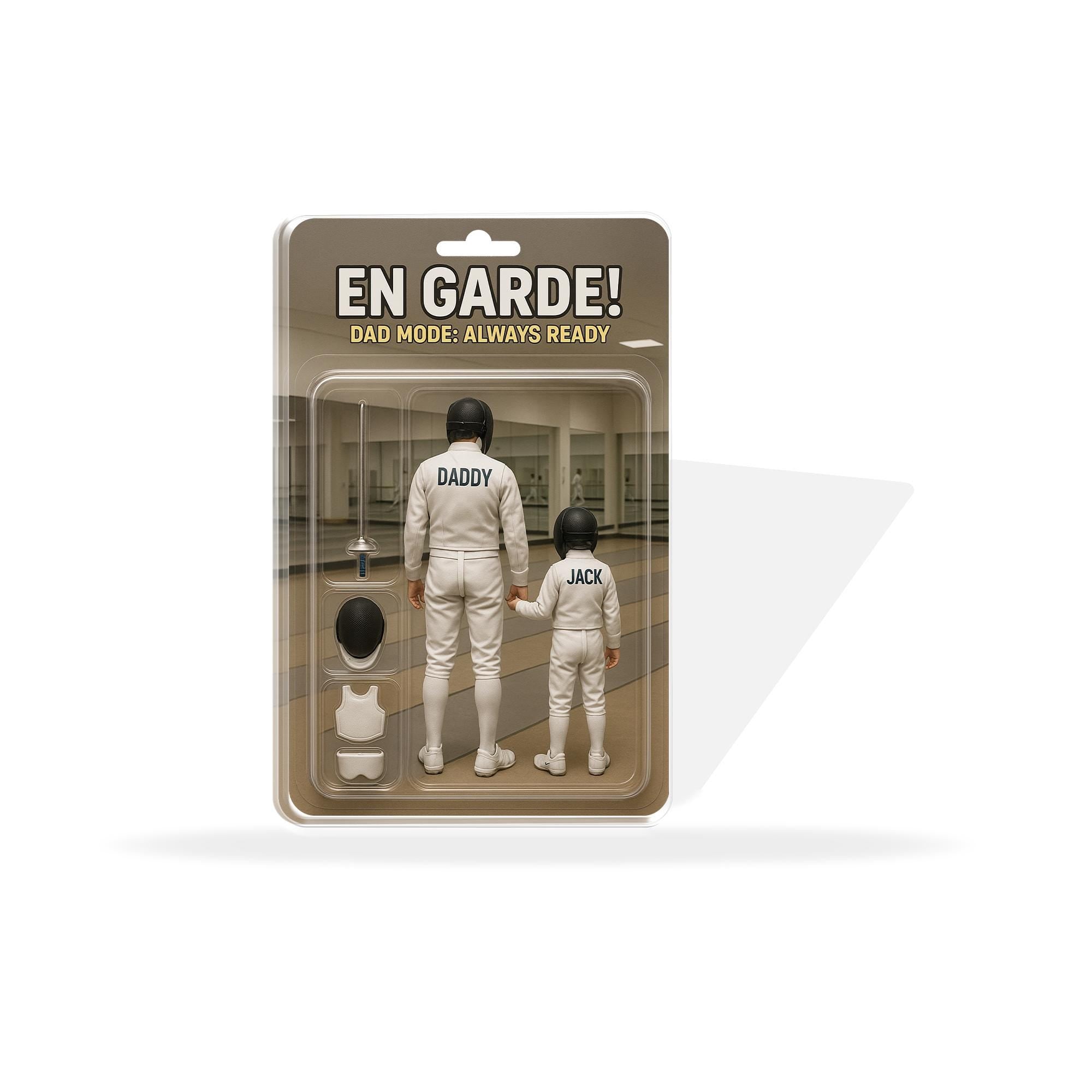 Personalized Fencing No. 1 Dad Grandpa Man & Kids Acrylic Block Plaque, Father's Day Gift for Fencing Dad, Husband Gifts, Dad Keepsake Gift