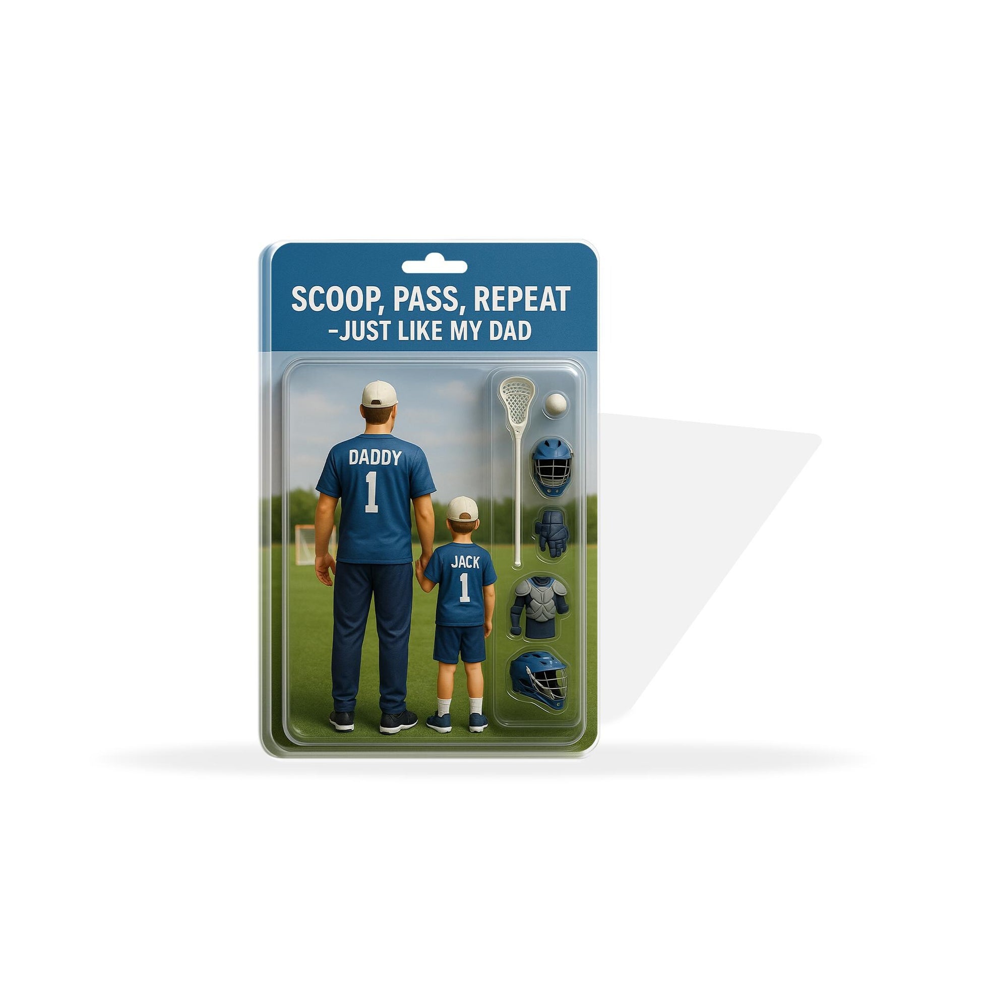 Personalized Lacrosse No. 1 Dad Grandpa Man & Kids Acrylic Block Plaque, Father's Day Gift for Snowboarding Dad, Husband, Lacrosse Dad Gift