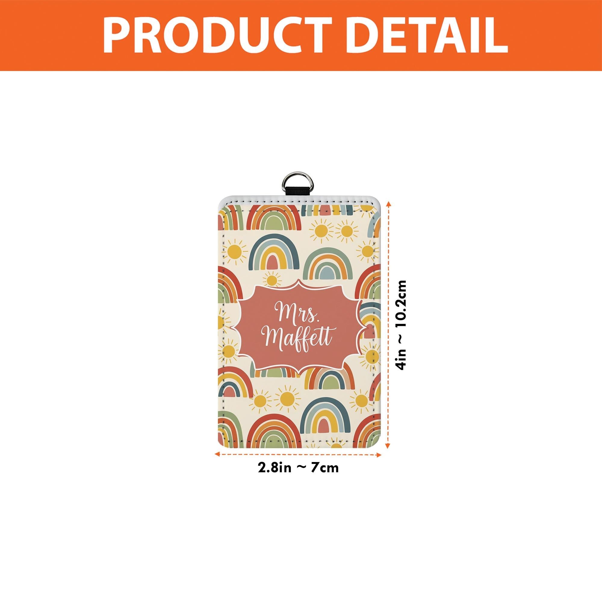 Personalized Rainbow Badge Holder, Custom Teacher Name Tag Lanyard, Cute Classroom ID, Back to School Gift, Teacher School Accessory