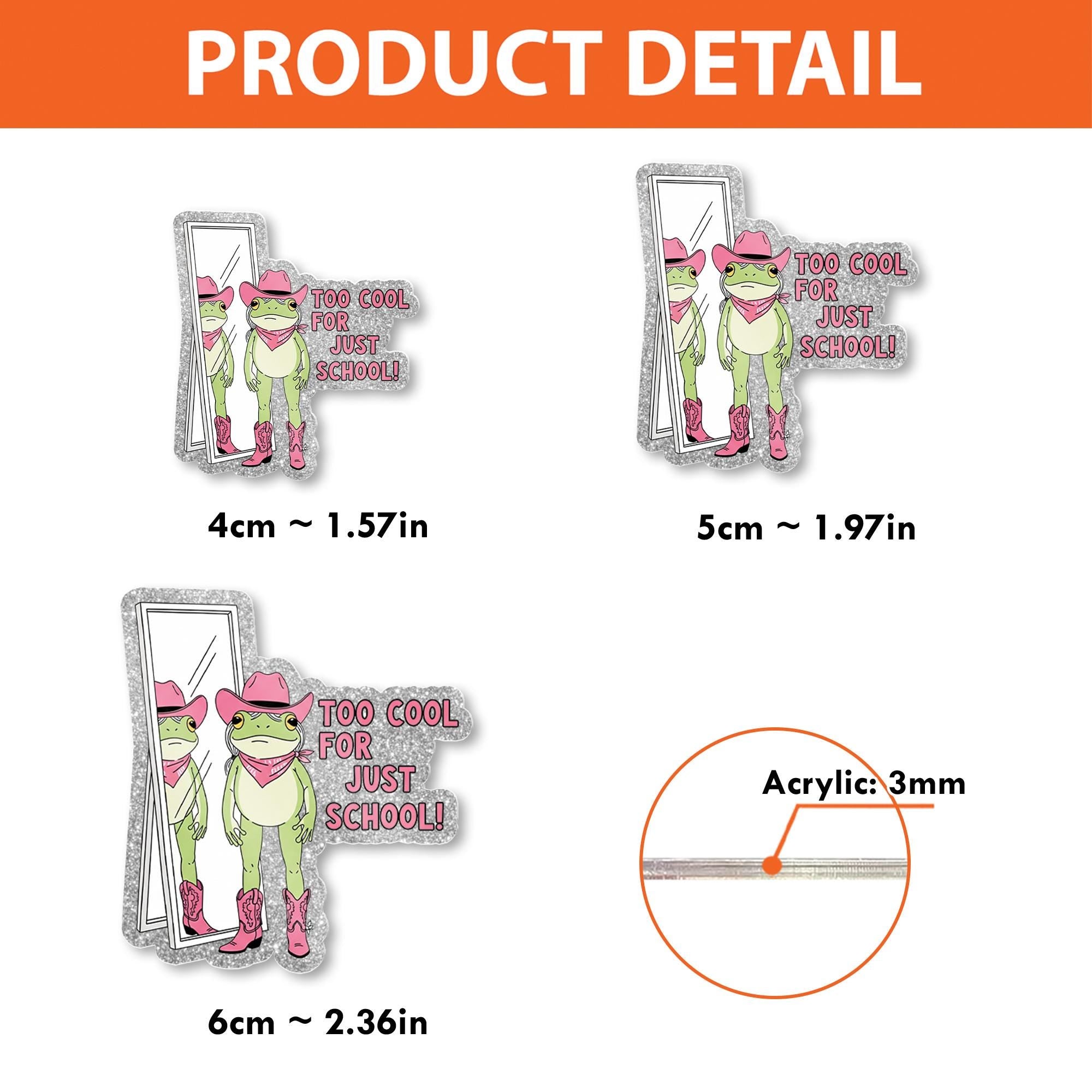 Frog Badge Reel, Too Cool for Just School, Cute Pink Cowgirl Frog ID Holder, Funny Nurse Badge, Teacher Gift, Office Accessory