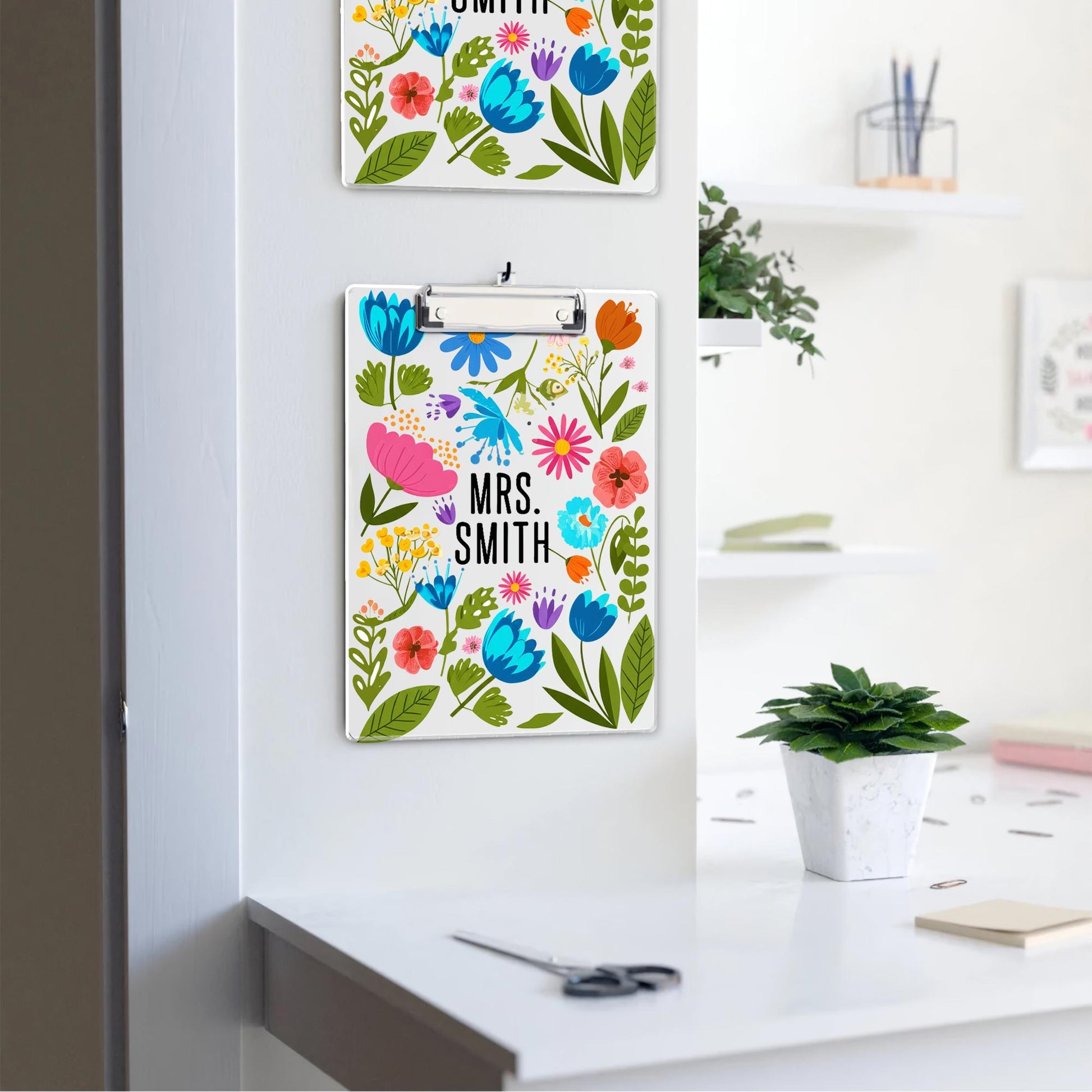 Personalized Teacher Clipboard, Custom Name Clipboard for Teacher, Floral Clipboard Gift, Cute School Office Supplies, Back To School Supply