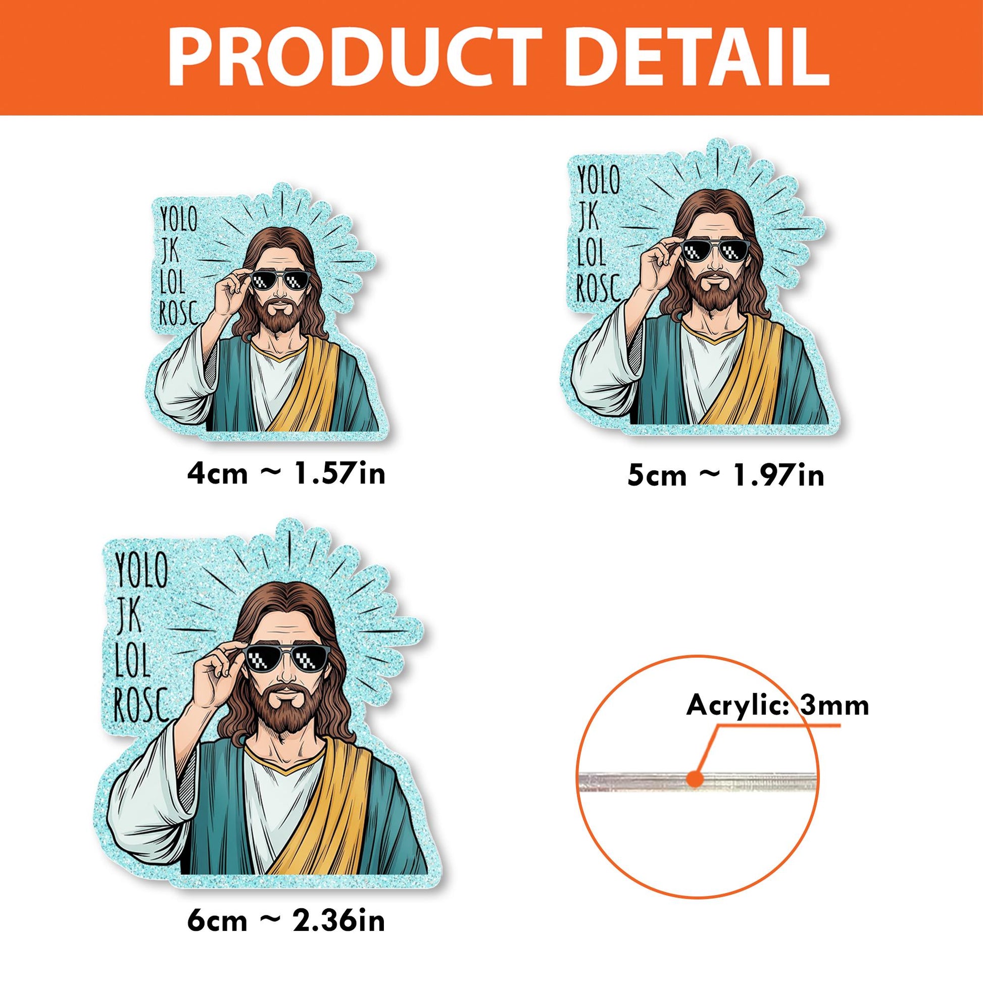 Funny Nurse Christian Badge Reel – Cool Jesus with Shades "YOLO JK lol Rosc", ID Holder for Nurses, Doctor, Medical Staffs, Funny Nurse Clip