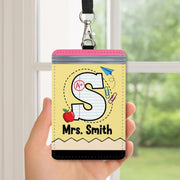 Personalized Teacher Pencil Badge Holder, Custom Name ID Holder, Teacher Gift, Classroom Accessory, Back to School