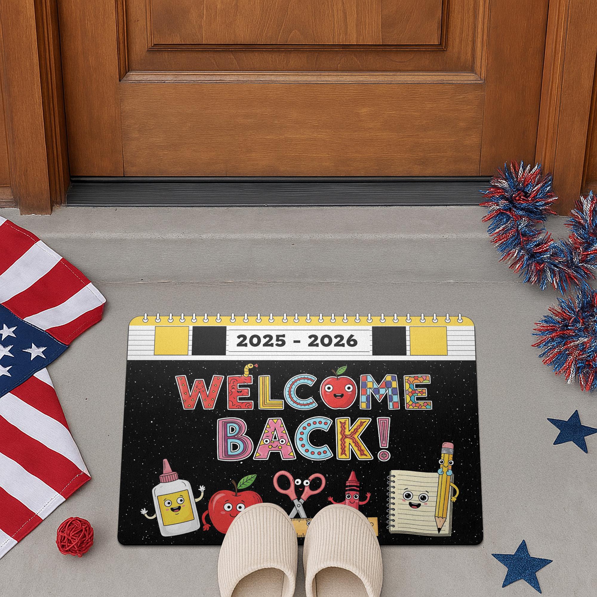 Welcome Back Doormat 2025 2026, School Door Mat for Teachers, Back to School Decor, Classroom Rug, Teacher Gift Mat, Cute Entry Mat