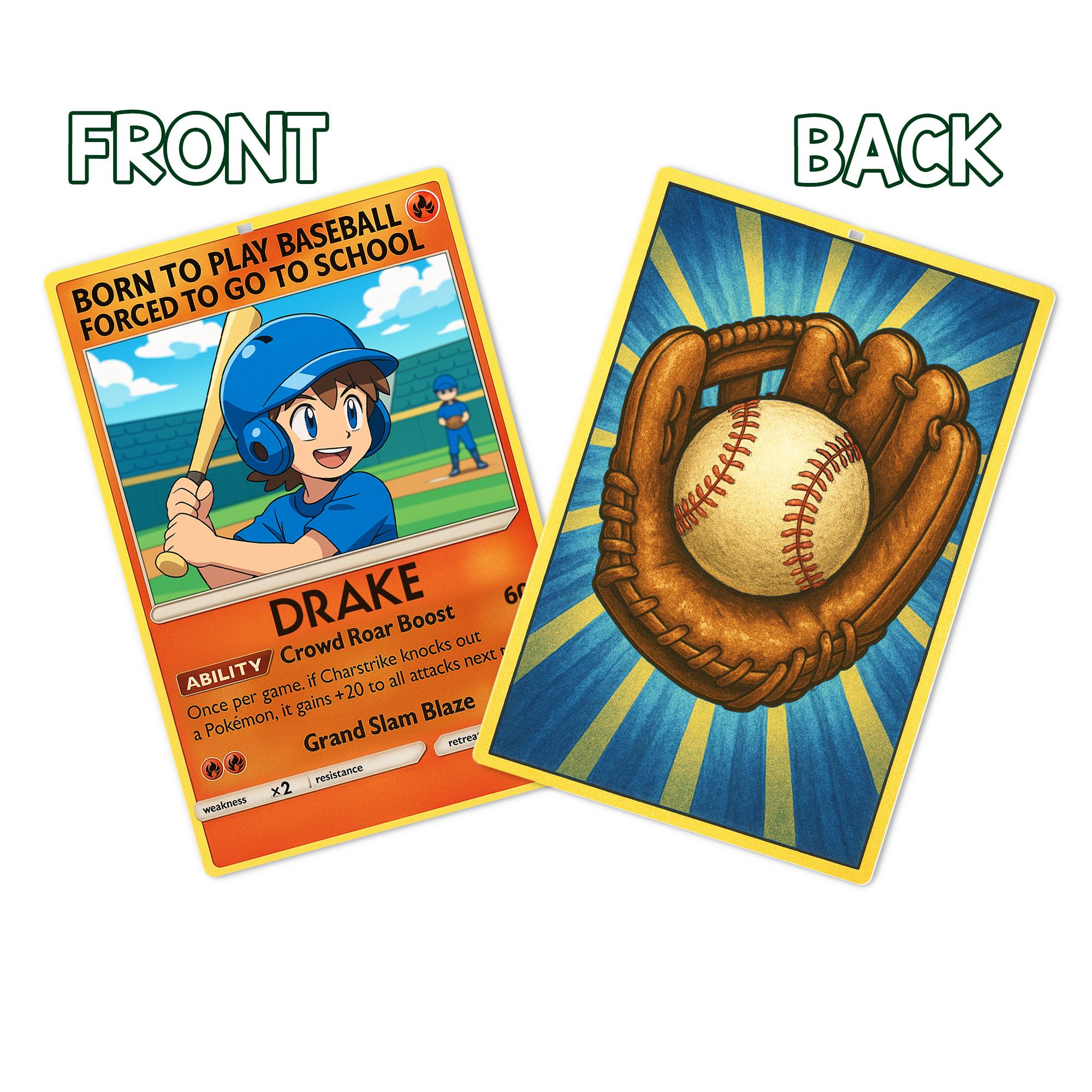 Custom Baseball Card Backpack Tag – Anime Style School ID Holder & Name Tag – Personalized Baseball Clipboard – Sports Trading Card Gift