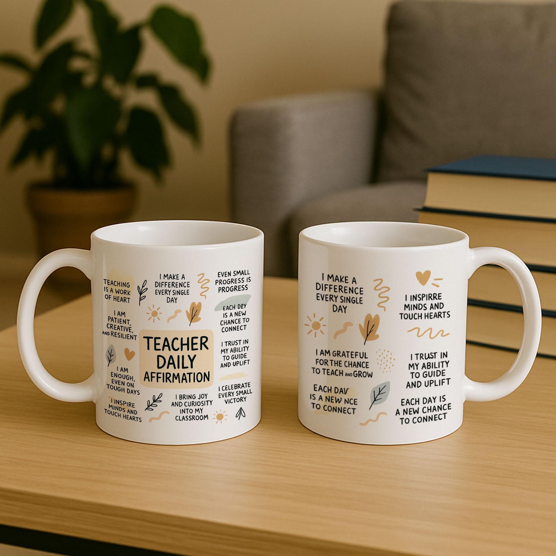 Cute Teacher Affirmation Mug – Daily Positive Quotes for Educators – Inspirational Gift for Teachers, Back to School or Appreciation