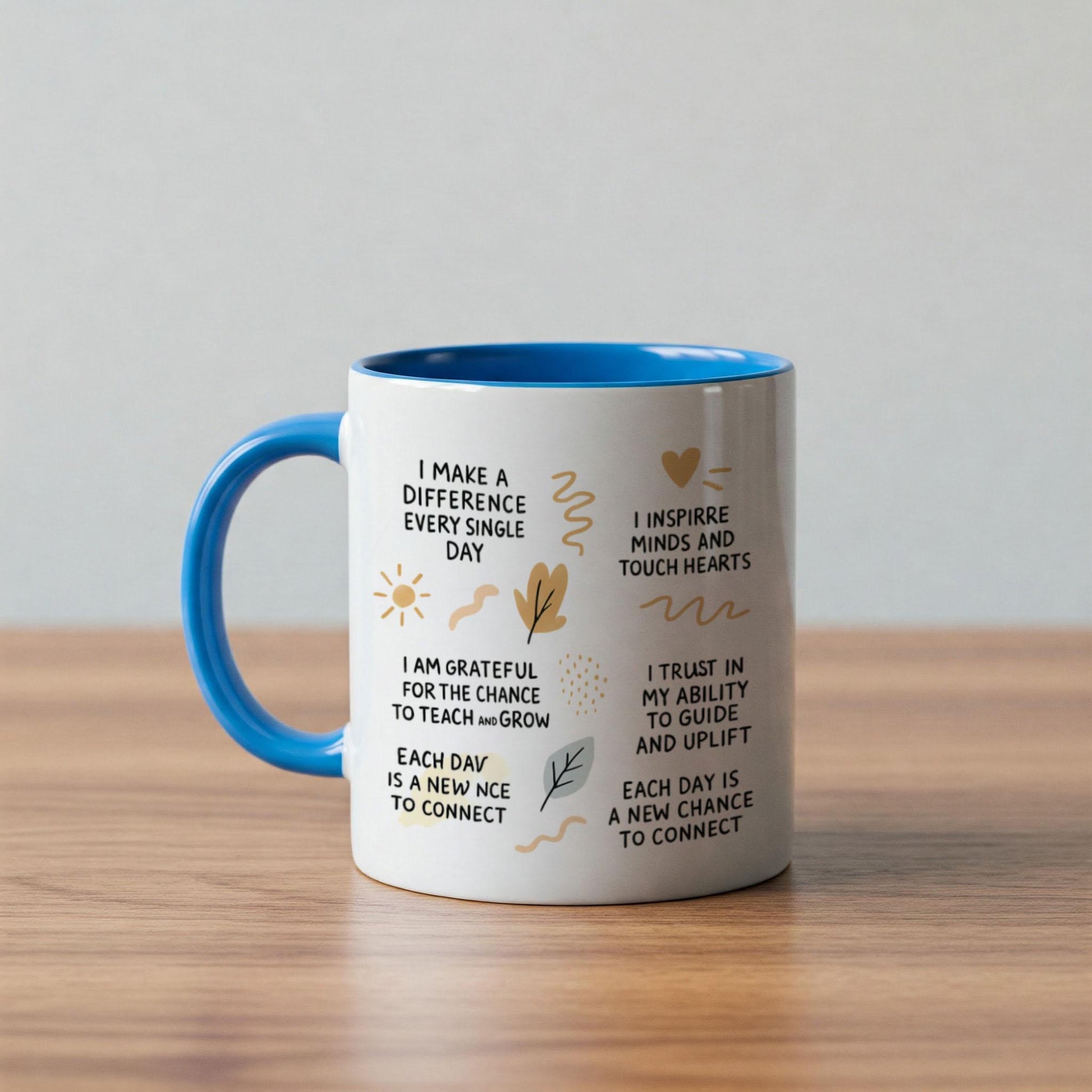 Cute Teacher Affirmation Mug – Daily Positive Quotes for Educators – Inspirational Gift for Teachers, Back to School or Appreciation