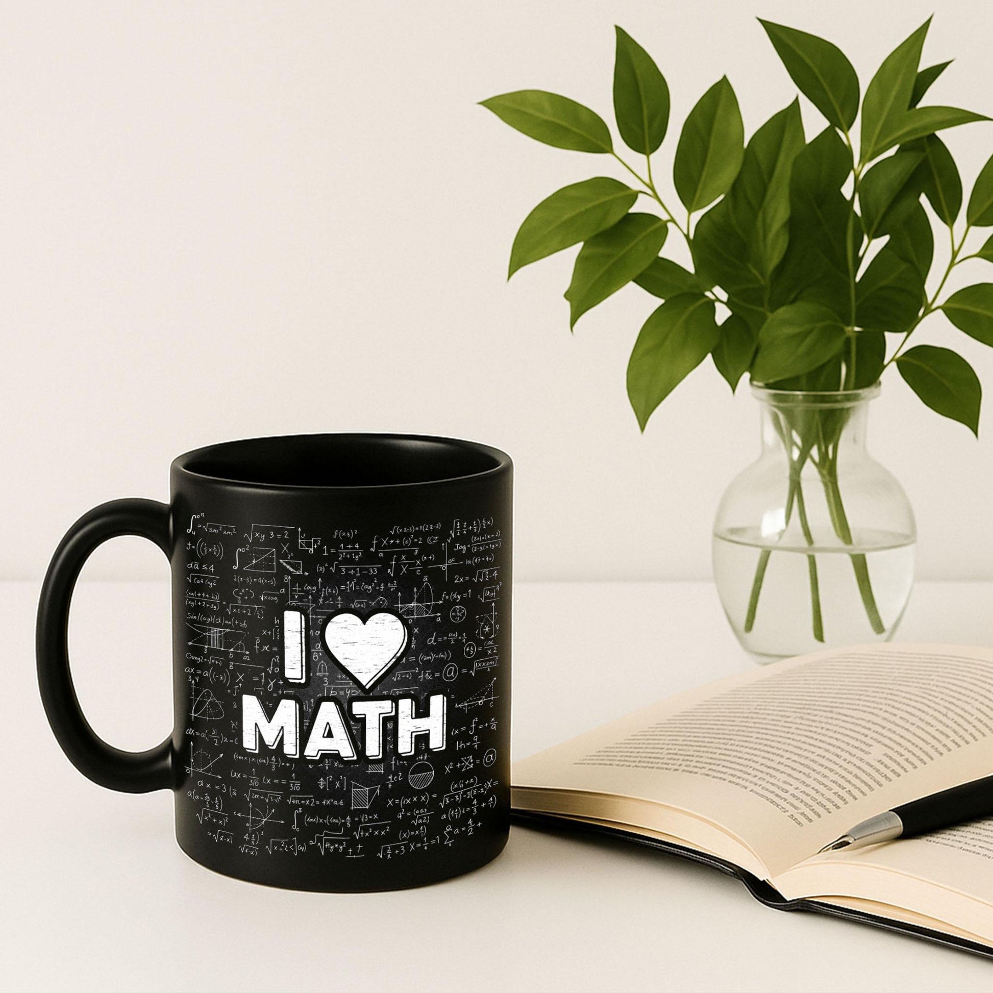 I Love Math Mug – Funny Math Teacher Gift, STEM Coffee Cup with Formula Design – Gift for Mathematicians, Students, or Nerds