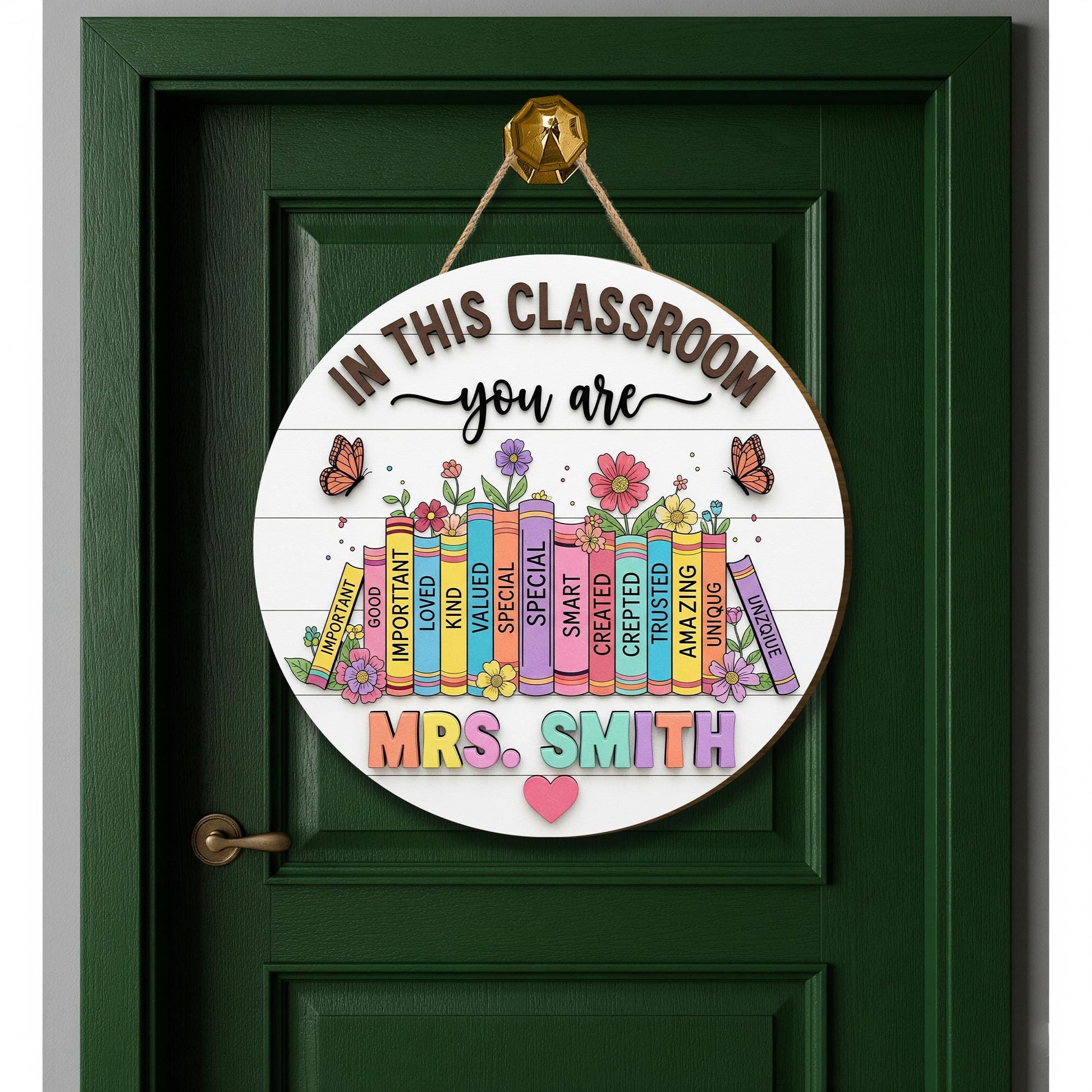 Custom Teacher Door Sign, Back to School Gift, Custom Classroom Decor, Teacher Gifts, In this Classroom You Are Sign, Teacher Door Hanger
