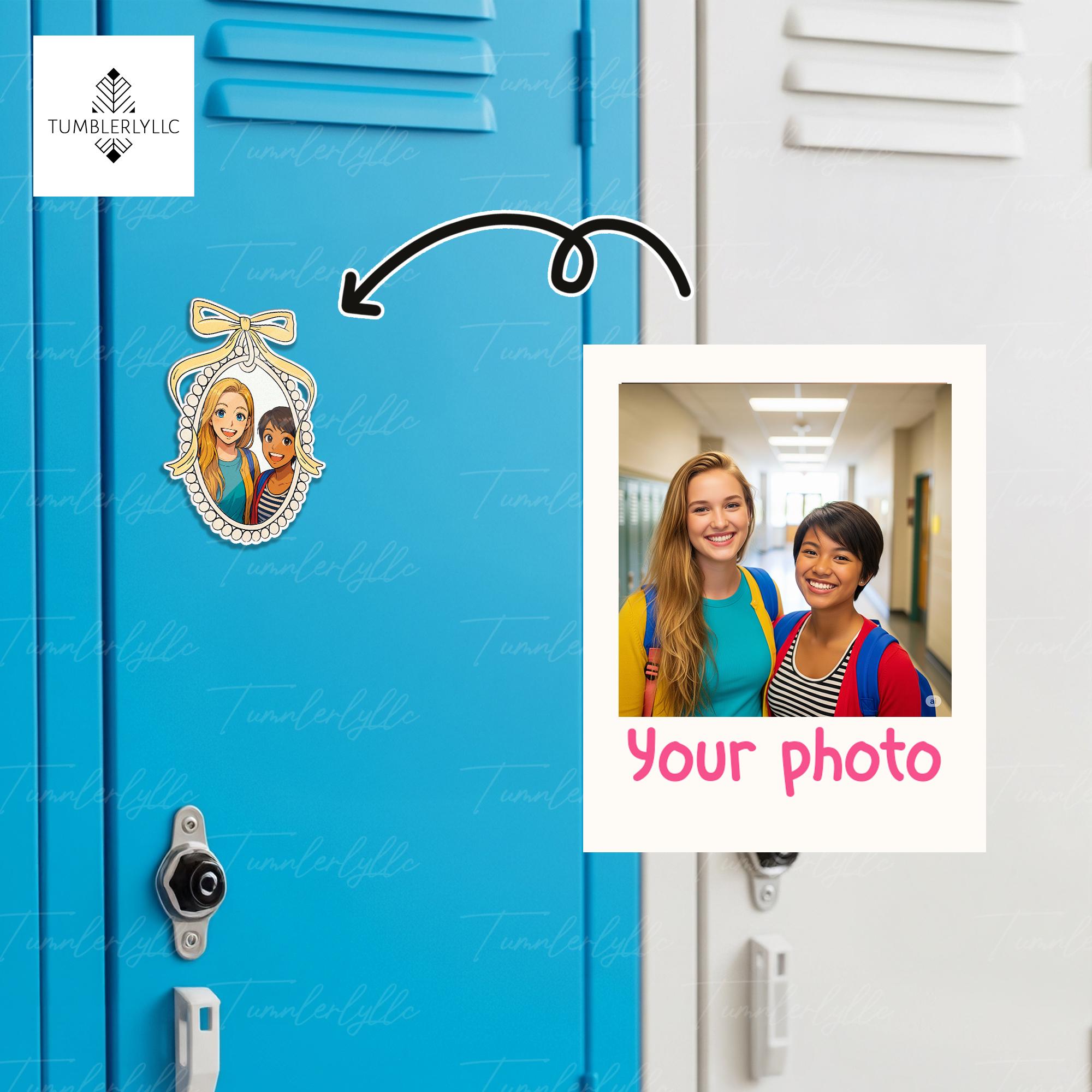 Custom School Locker Magnet with Your Photo, Personalized Back to School Gift, Cute Student Magnet for Teens and Friends, bestie Gift Idea