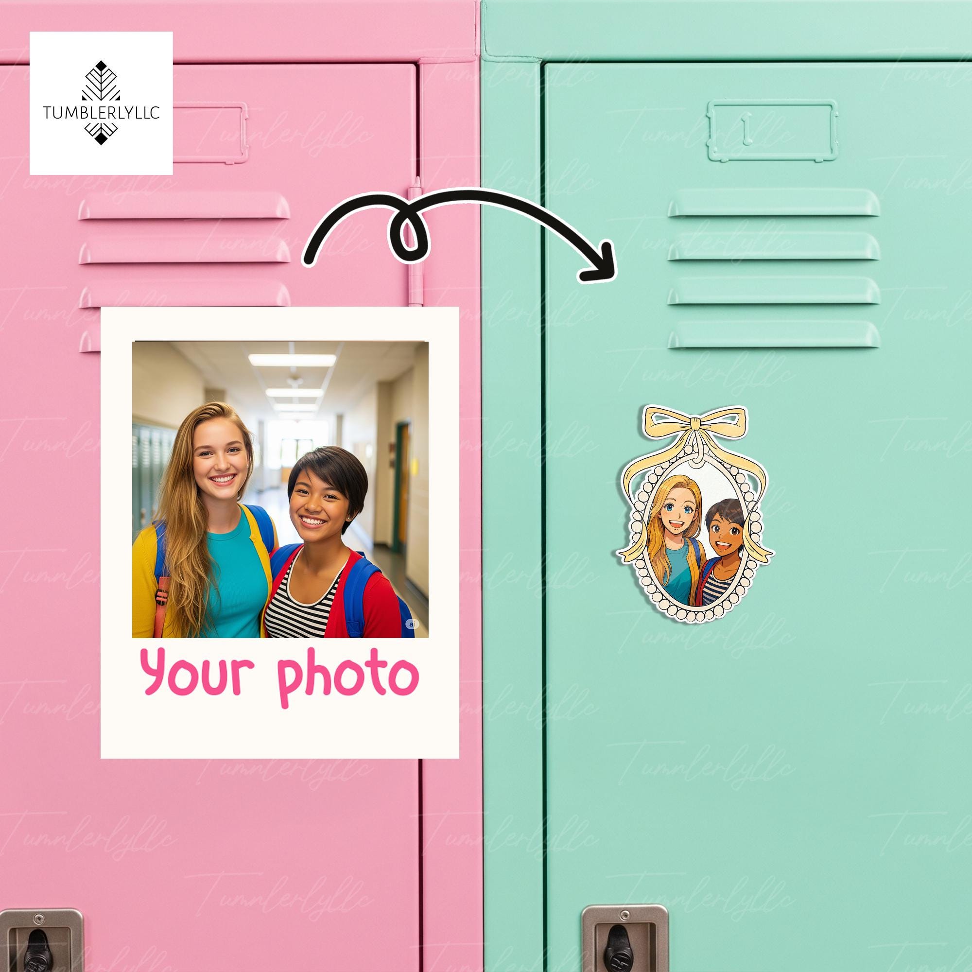 Custom School Locker Magnet with Your Photo, Personalized Back to School Gift, Cute Student Magnet for Teens and Friends, bestie Gift Idea