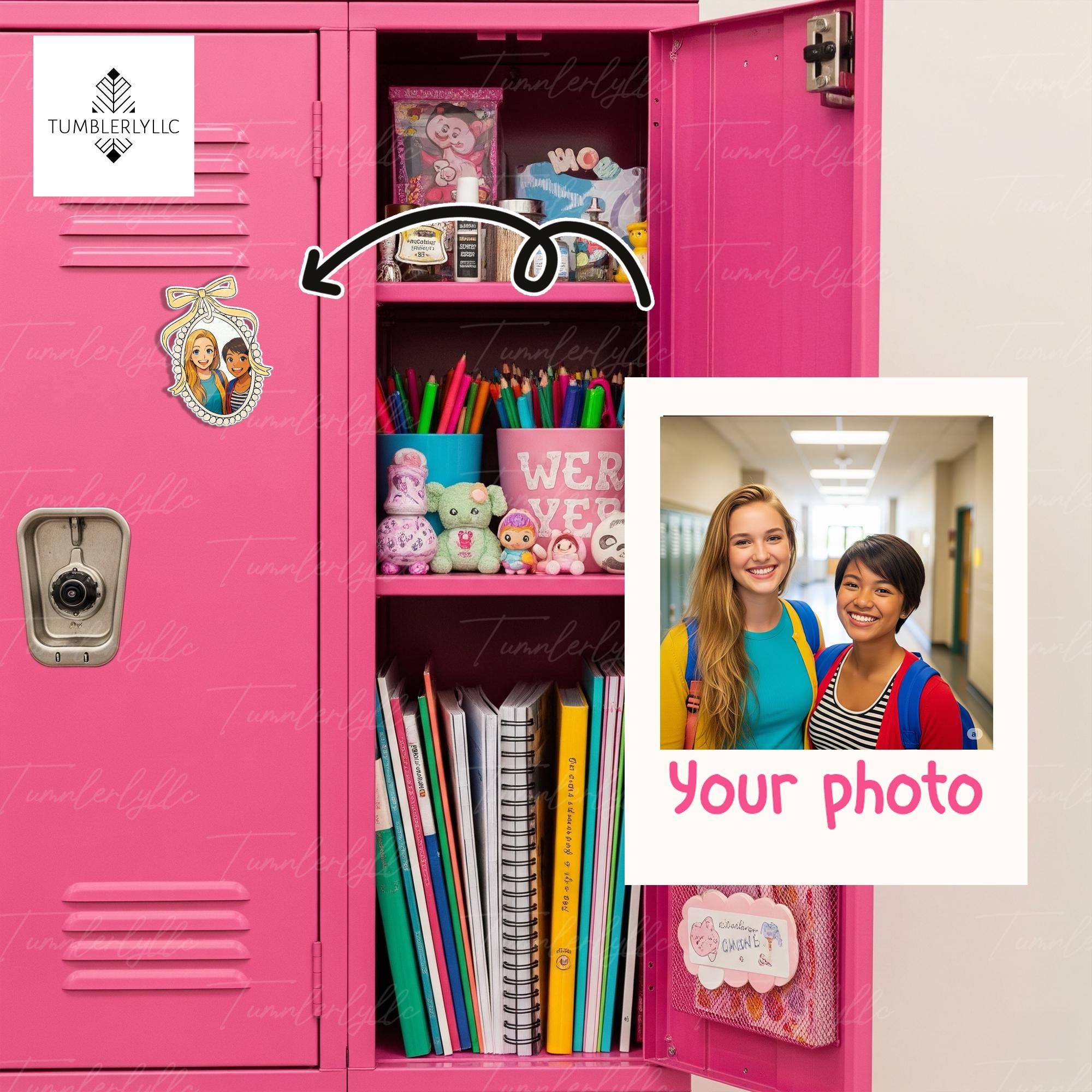 Custom School Locker Magnet with Your Photo, Personalized Back to School Gift, Cute Student Magnet for Teens and Friends, bestie Gift Idea