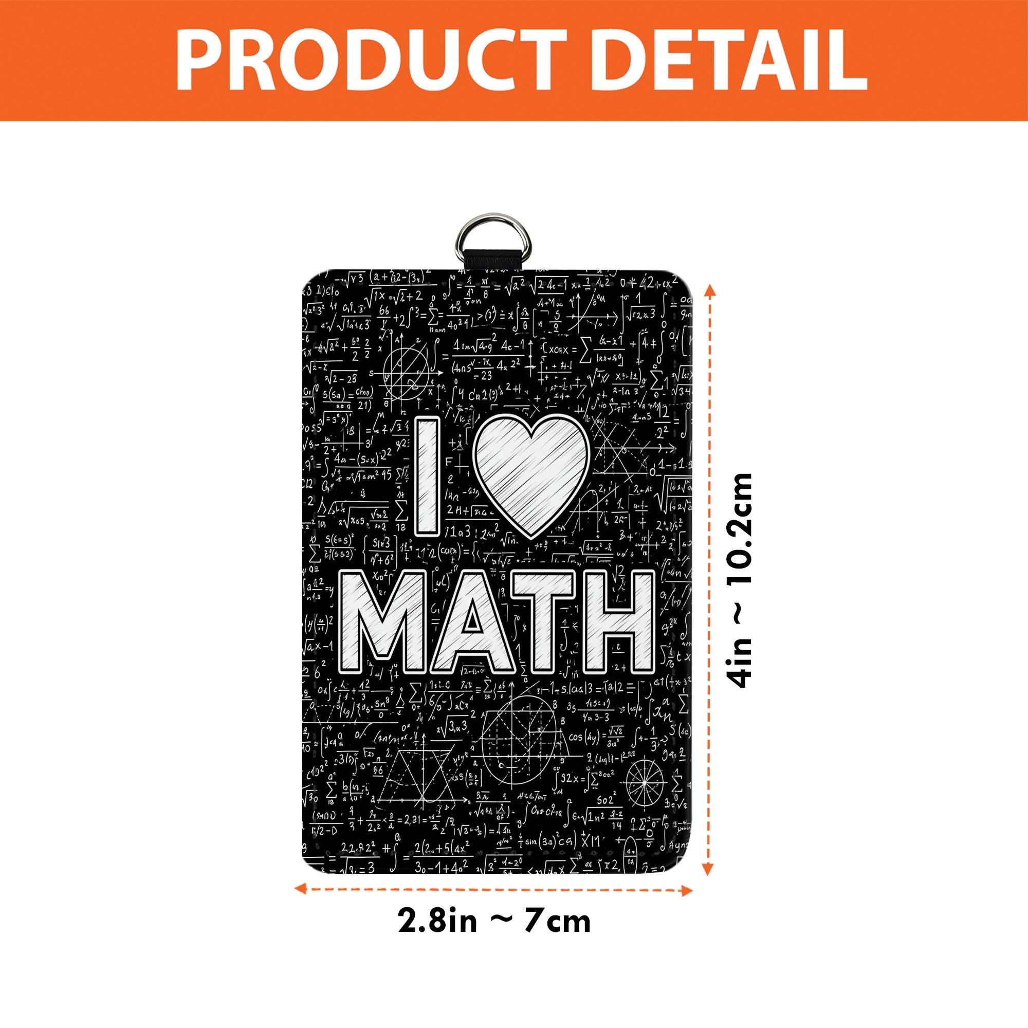 I Love Math Badge Holder, Math Teacher ID Tag, Custom Leather Lanyard, STEM Educator Gift, Back to School Classroom Accessory