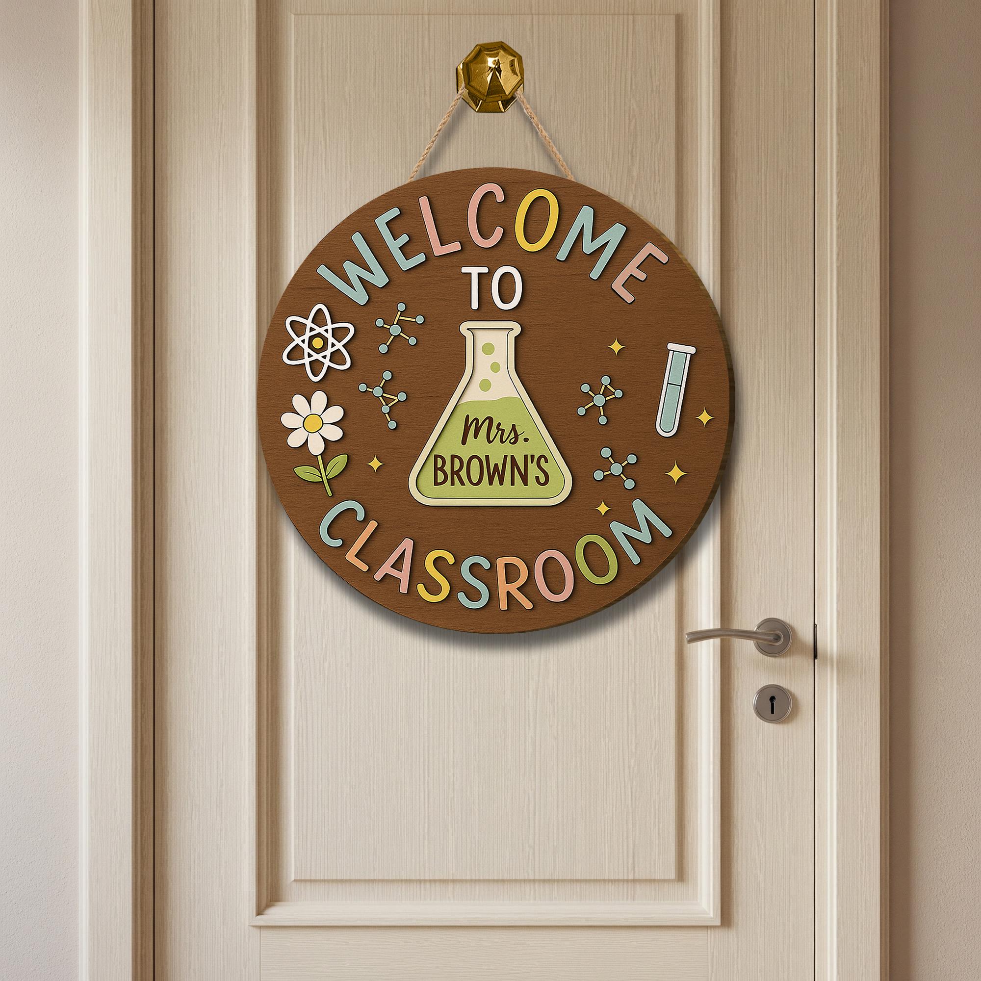 Custom Science Classroom Door Hanger, Personalized Back to School Sign for Teachers, STEM Lab Decor, Welcome Sign