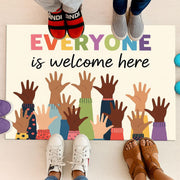 Everyone Is Welcome Here Rug, Diversity Classroom Doormat, Inclusive Entry Mat, Teacher Decor, Multicultural School Welcome Mat