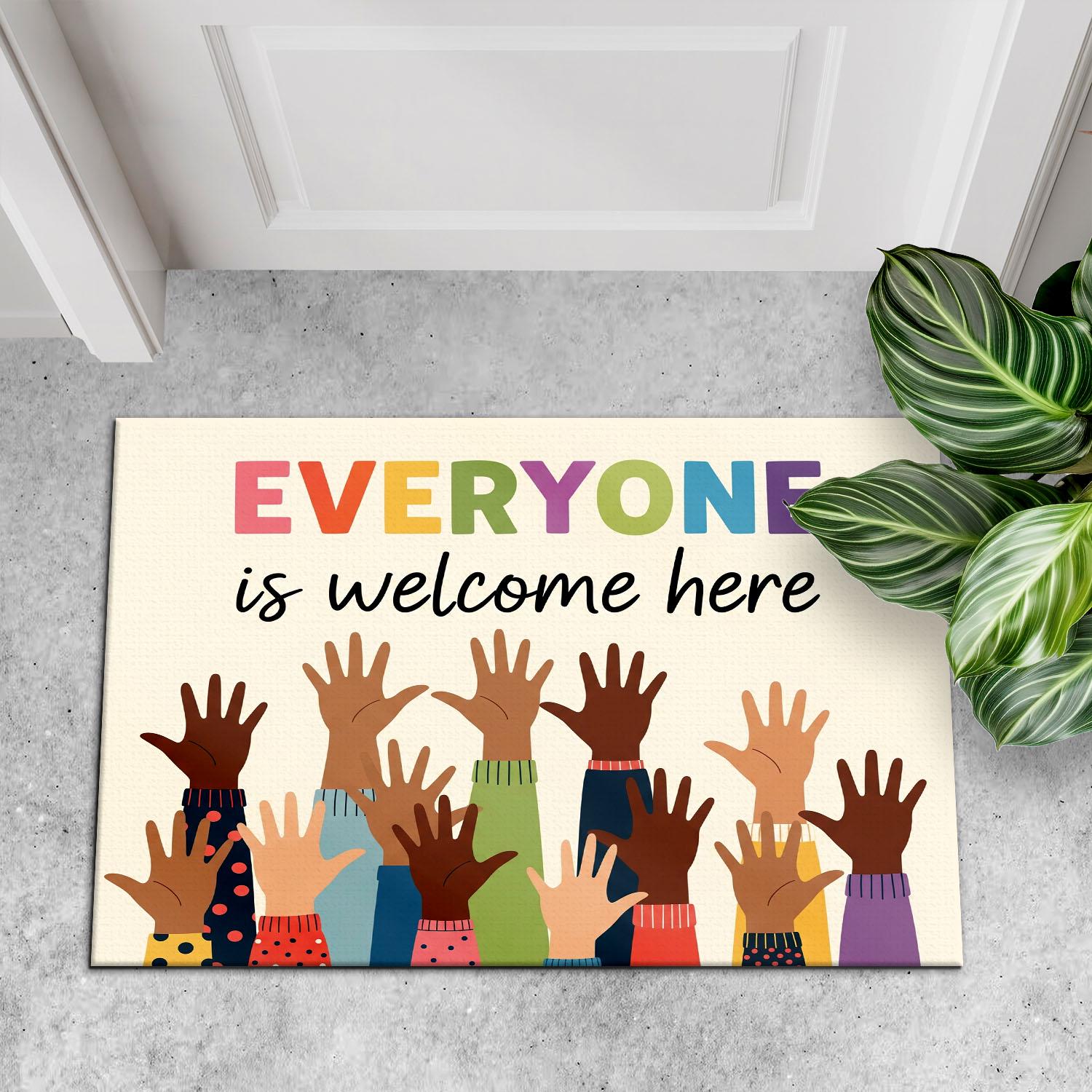 Everyone Is Welcome Here Rug, Diversity Classroom Doormat, Inclusive Entry Mat, Teacher Decor, Multicultural School Welcome Mat
