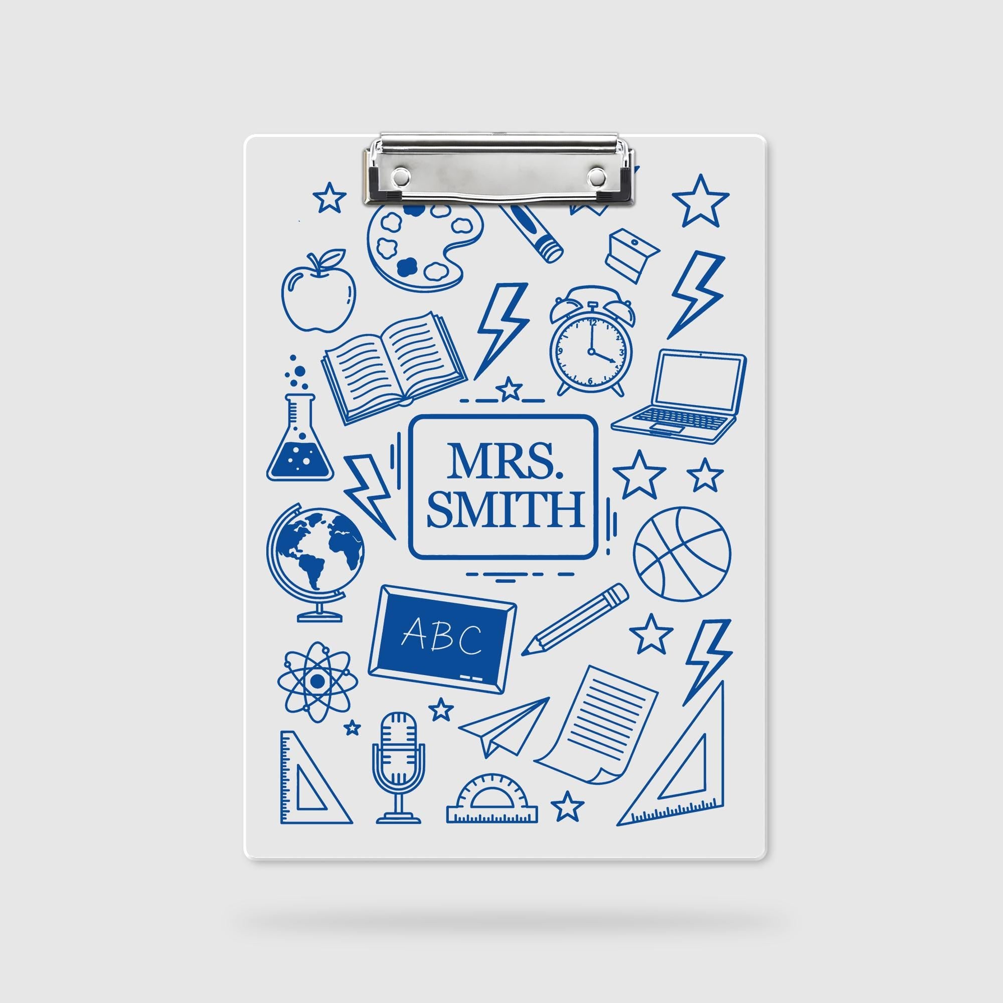Personalized Teacher Gifts, Custom Acrylic Clipboard With Teacher Name, Elements Teacher Clipboard, Back To School Teacher Appreciation Gift