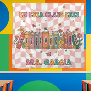 Spanish Classroom Tapestry, En Esta Clase Eres Banner, Personalized Teacher Wall Decor, Teacher Back to School Sign, Classroom Decor